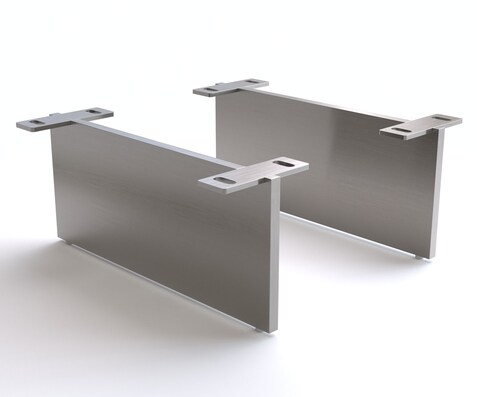 Pied-aspect-flottant 15 cm inox brossé pour meubles à caisson de profondeur 40 cm (set de 2)