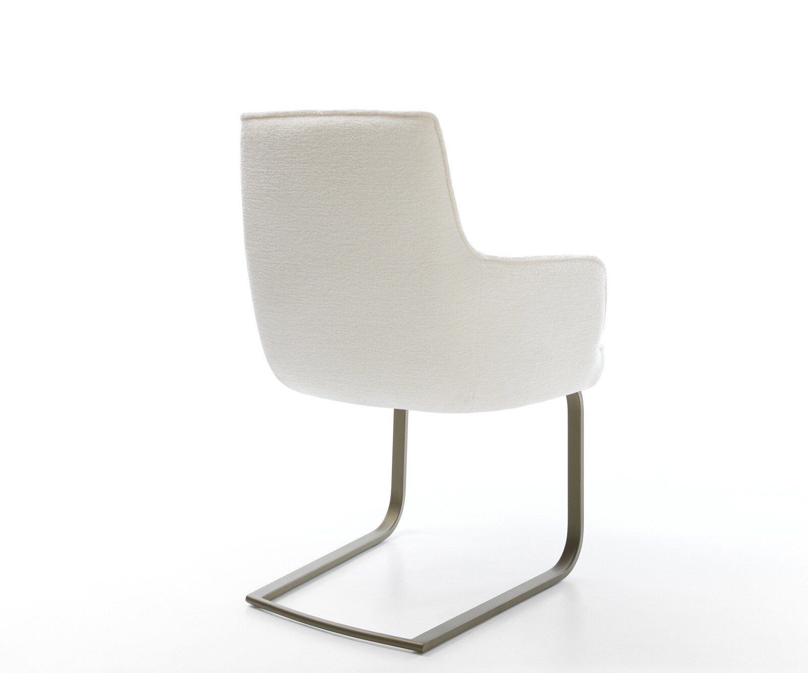 Freischwinger Heira-Flex mit Armlehnen Bouclé Soft Beige Freischwinger flach Effektfinish Titan Taschenfederkern 4