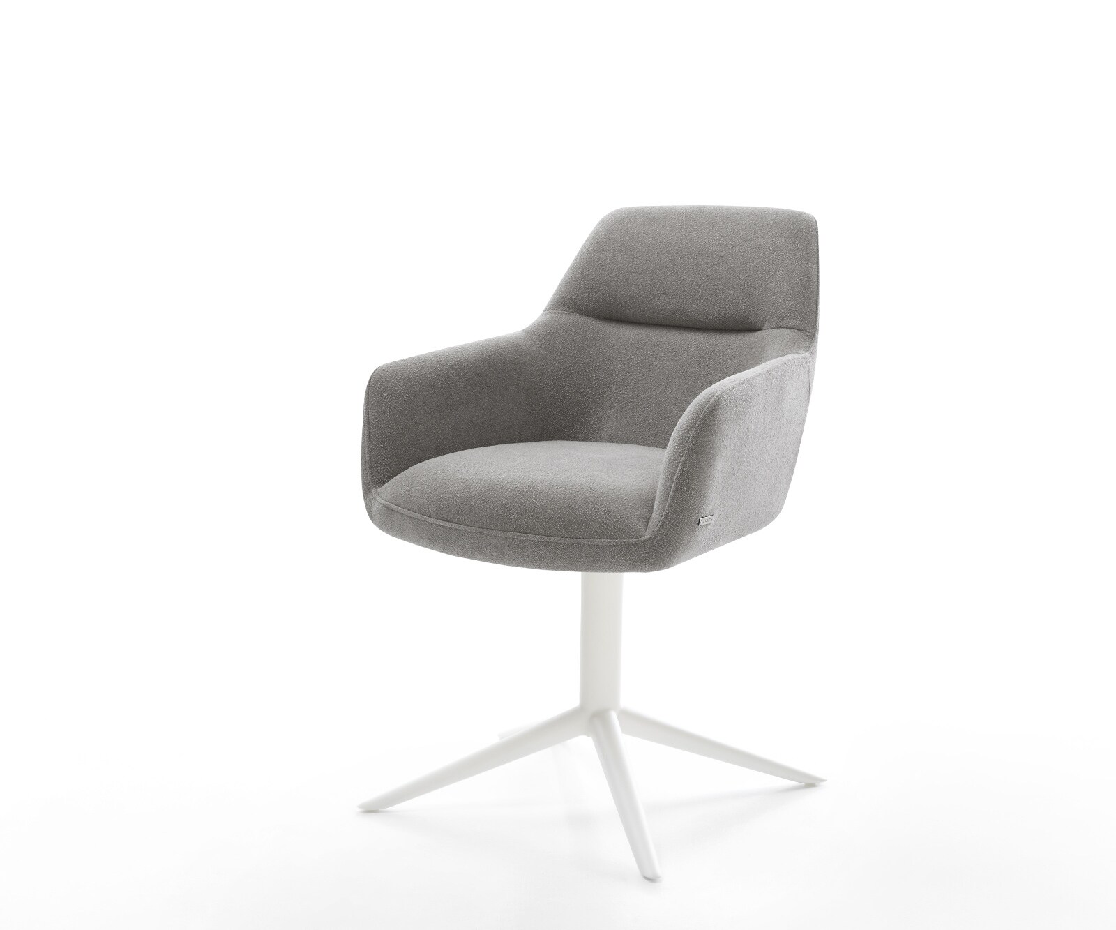 Chaise-pivotante Pejo-Flex tissu structuré doux gris pied de chaise 4 branches blanc pivotement sur 360° fonction bascule resorts ensachés 1