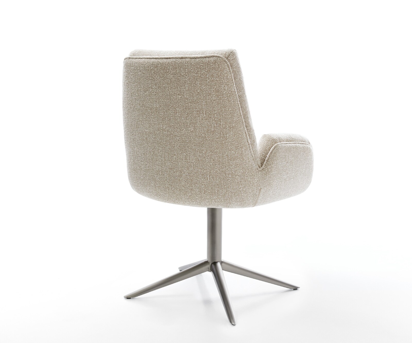 Chaise-pivotante Clea-Flex tissu tissé doux beige pied de chaise 4 branches grafiete pivotement sur 360° fonction bascule 4