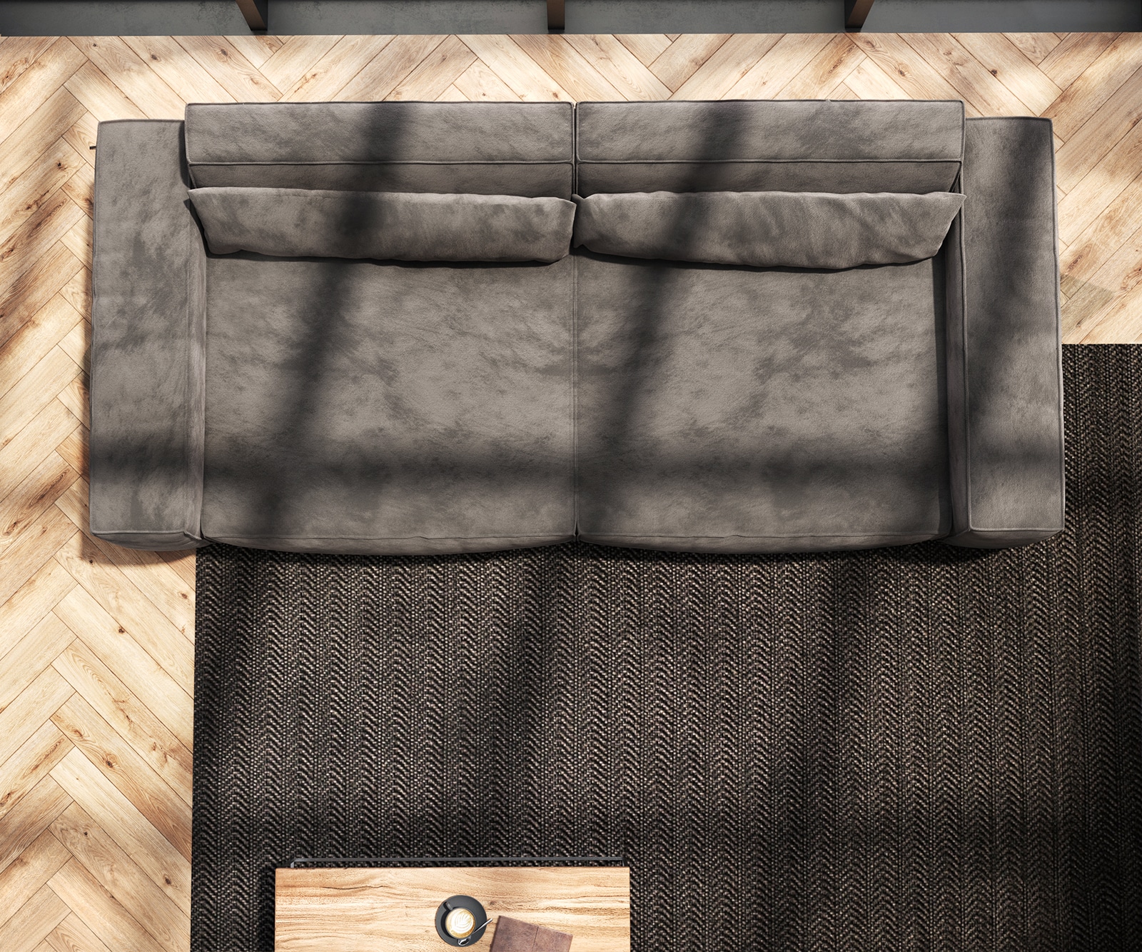 Big-Sofa Sirpio XL 270x130 cm Mikrofaser Khakibraun 8