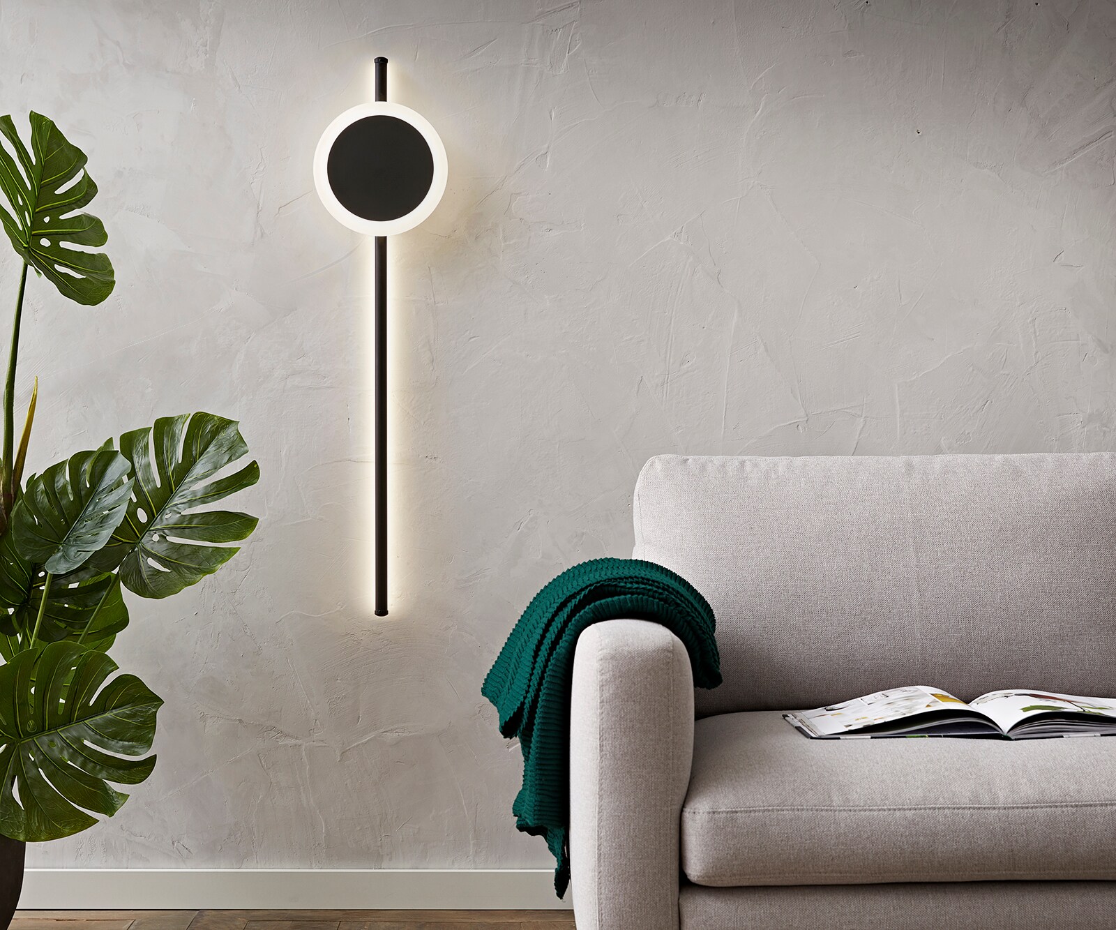 Wandleuchte Indici 105x30 cm schwarz LED 28W