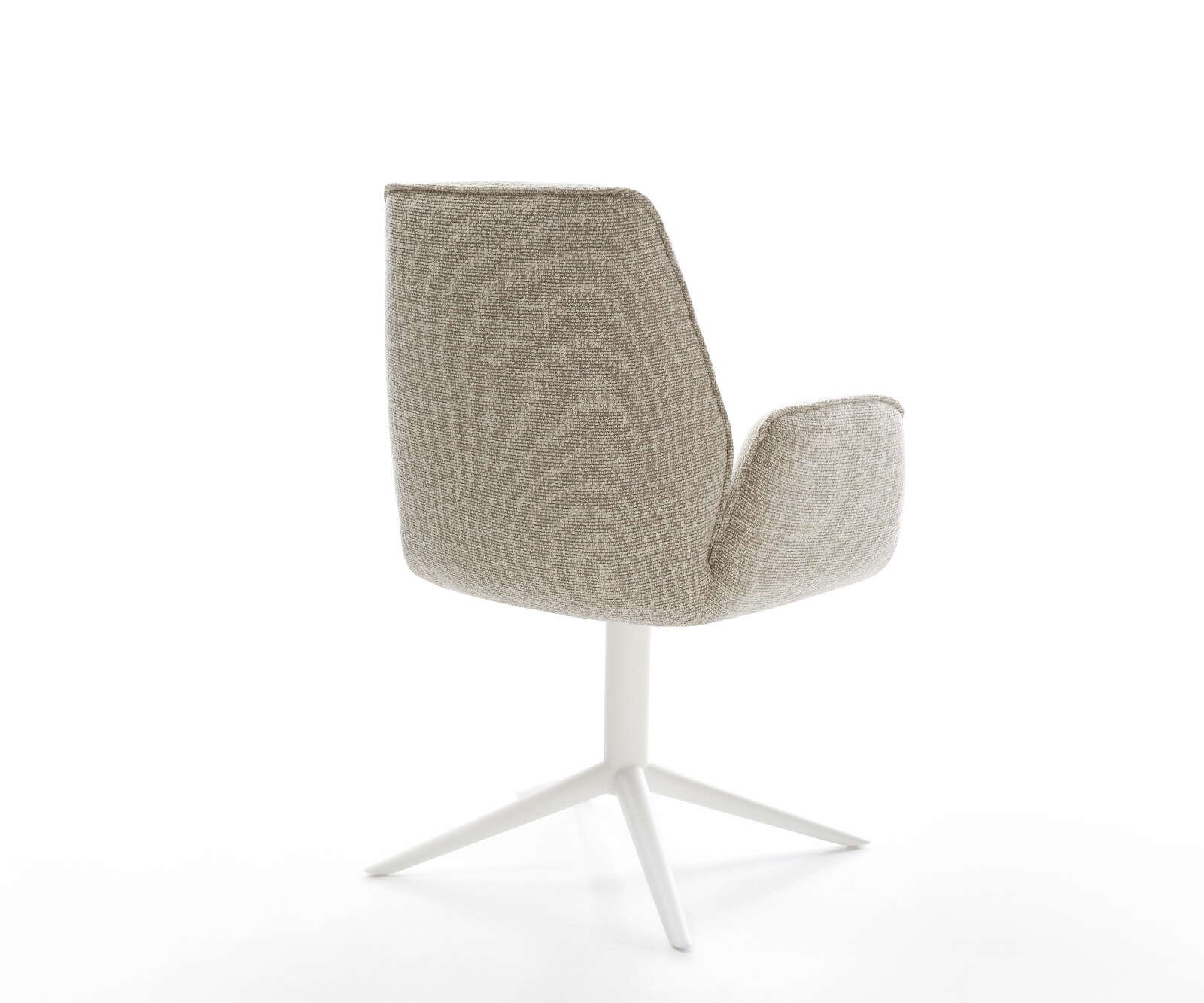 Chaise-pivotante Zoa-Flex tissu tissé doux beige pied de chaise 4 branches blanc pivotement sur 360° fonction bascule resorts ensachés 4