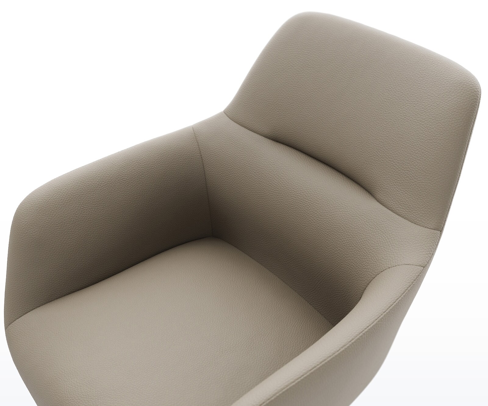 Chaise-pivotante Pejo-Flex cuir de vache couleur boue pied croisé large grafiete pivotement sur 360° fonction bascule ressorts ensachés 4