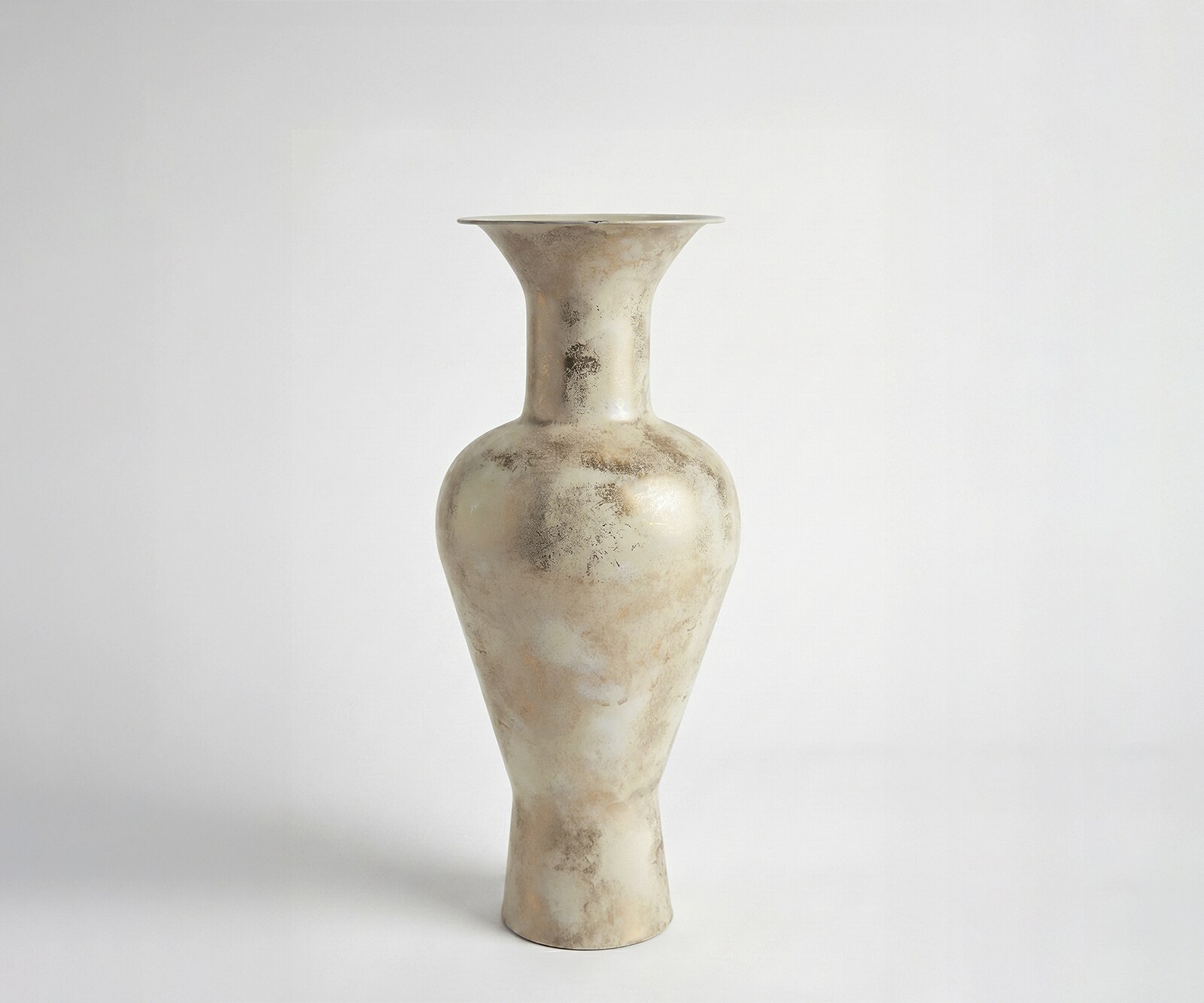 Vase Medora l25 x P25 x H60 cm Métal Alabaster Gold Fait main