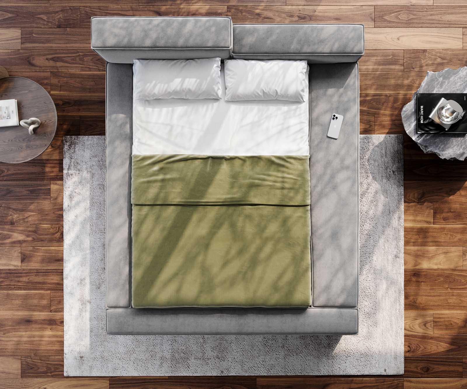 Polsterbettgestell Kalinea 140x200 cm Mikrofaser Grau 4 Polsterbettgestell Kalinea 140x200 cm Mikrofaser Grau 4