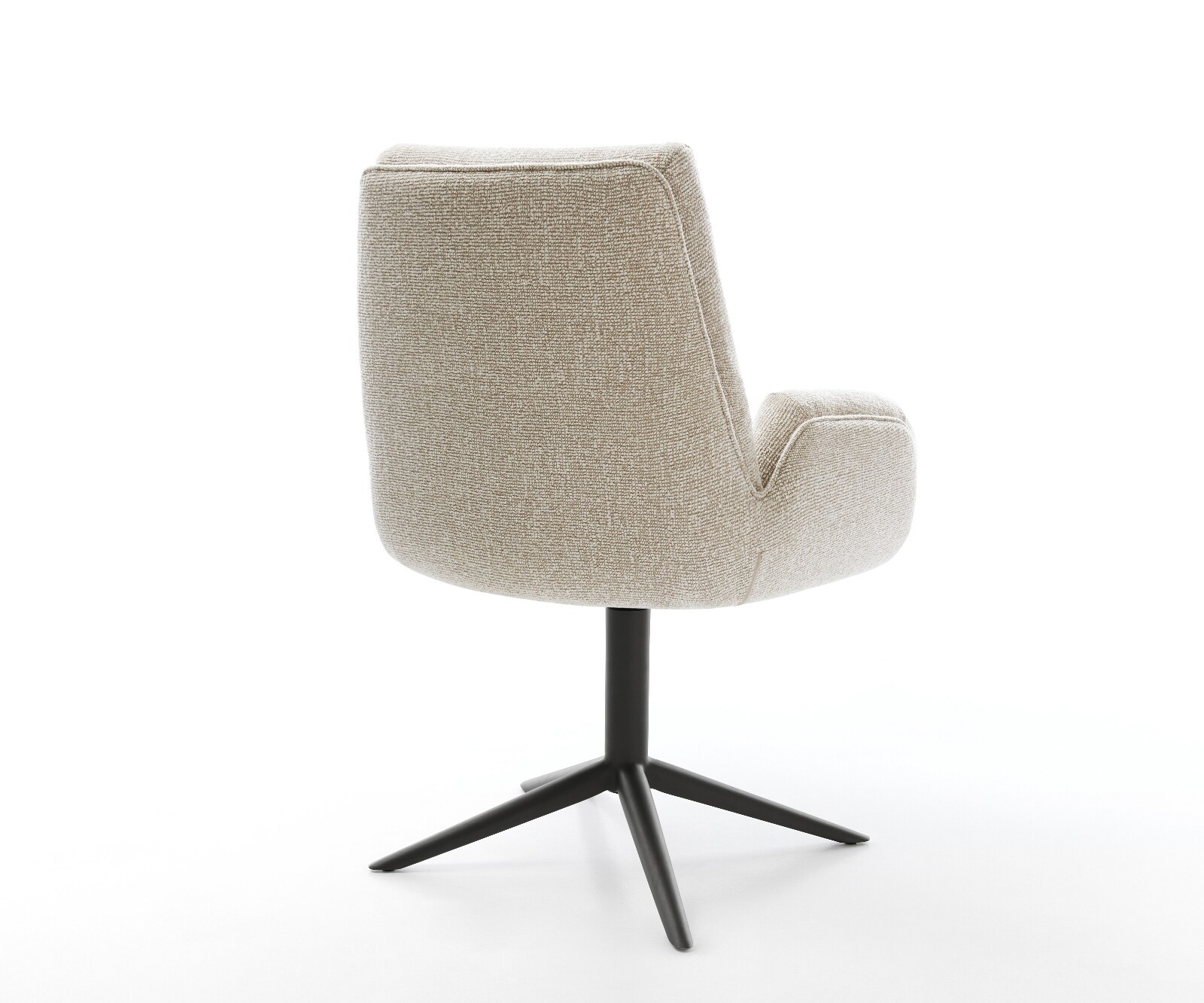 Chaise-pivotante Clea-Flex tissu tissé doux beige pied de chaise 4 branches noir pivotement sur 360° fonction bascule 4
