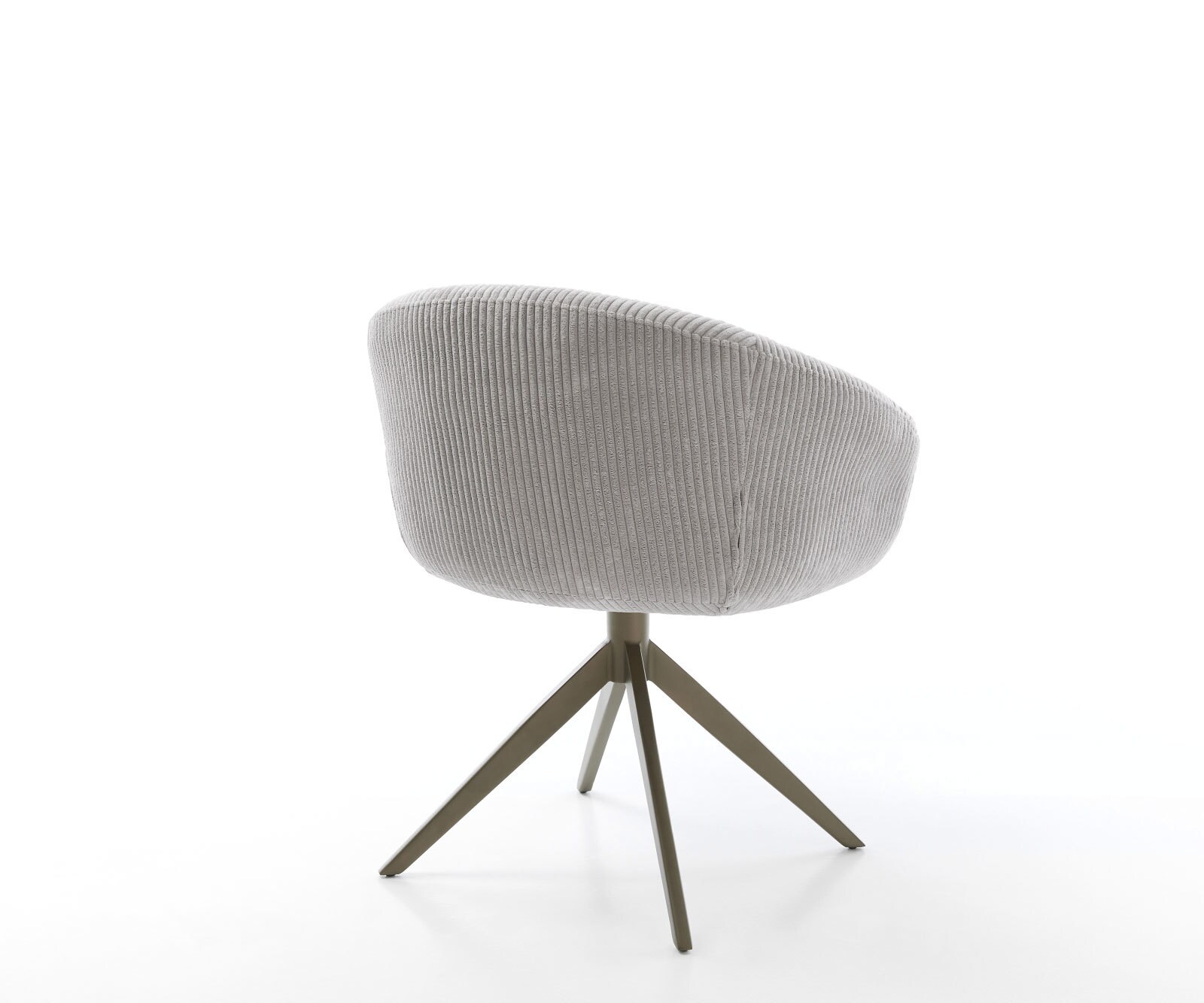 Drehstuhl Vinka-Flex mit Armlehnen Cord Silbergrau Kreuzgestell breit Effektfinish Titan 360° drehbar Wippfunktion Taschenfederkern 4