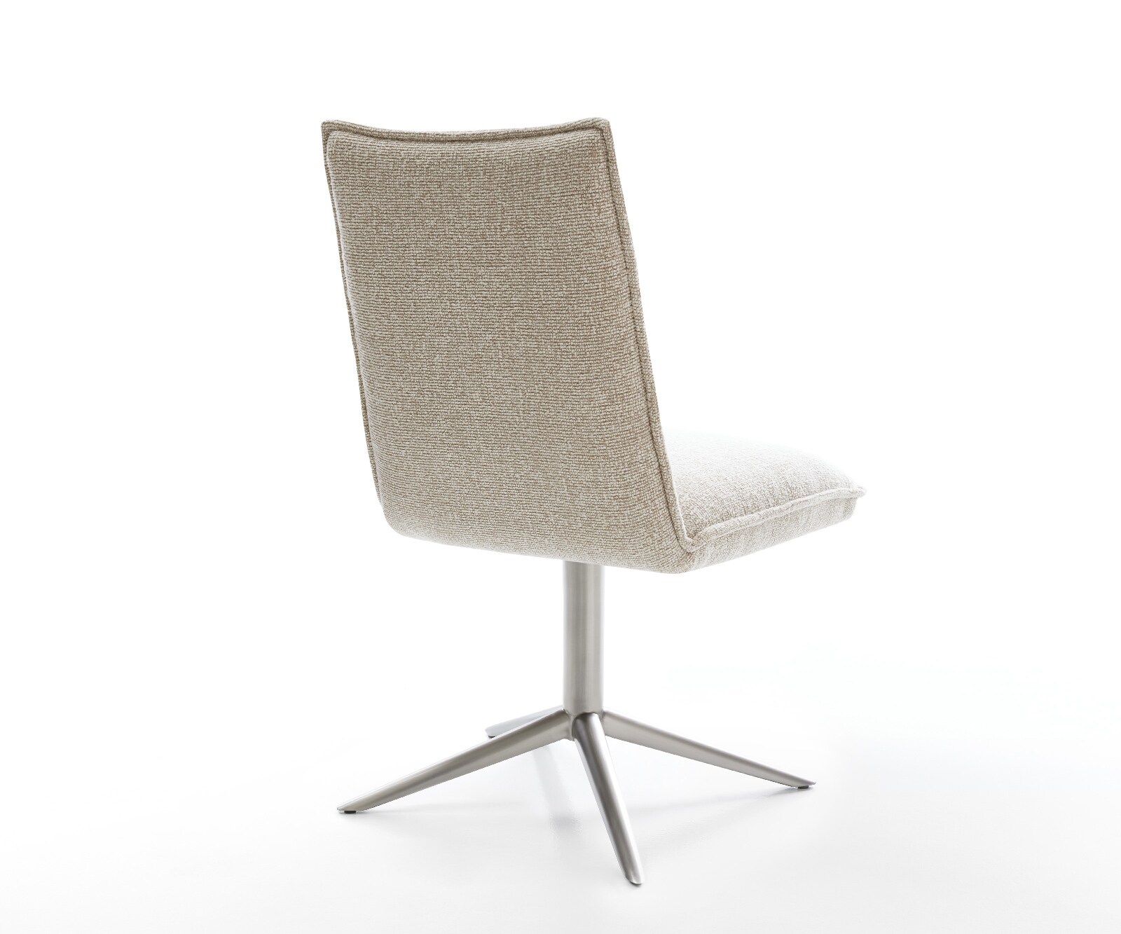 Chaise-pivotante Lelio-Flex tissu tissé doux beige pied de chaise 4 branches acier inoxydable pivotement sur 360° fonction bascule resorts ensachés 5