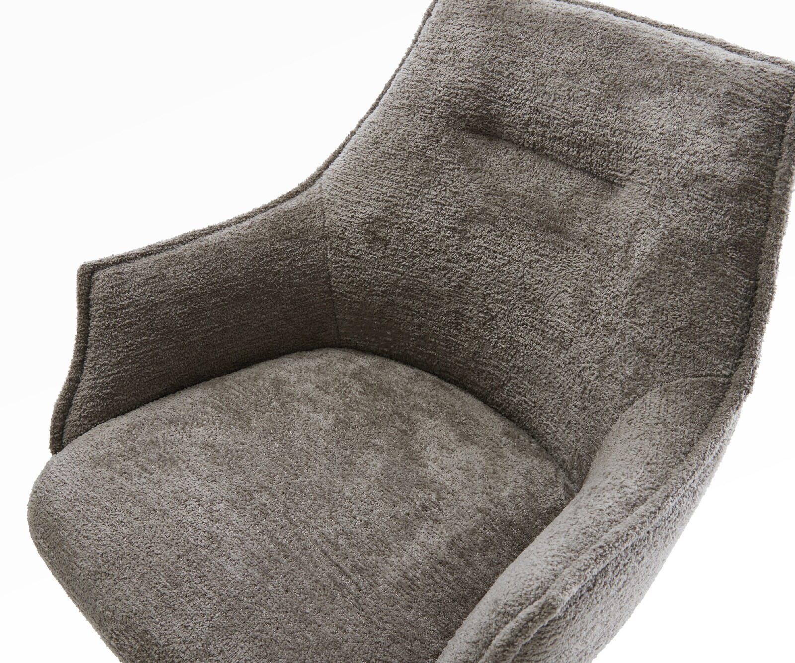 Chaise-de-bar Alja-Flex Bouclé doux Boue Pied trapèze acier inoxydable Argent Ressort ensaché 4