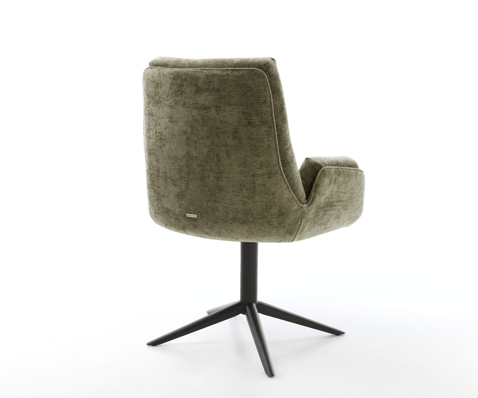 Chaise-pivotante Clea-Flex chenille olive pied de chaise 4 branches noir pivotement sur 360° fonction bascule 4