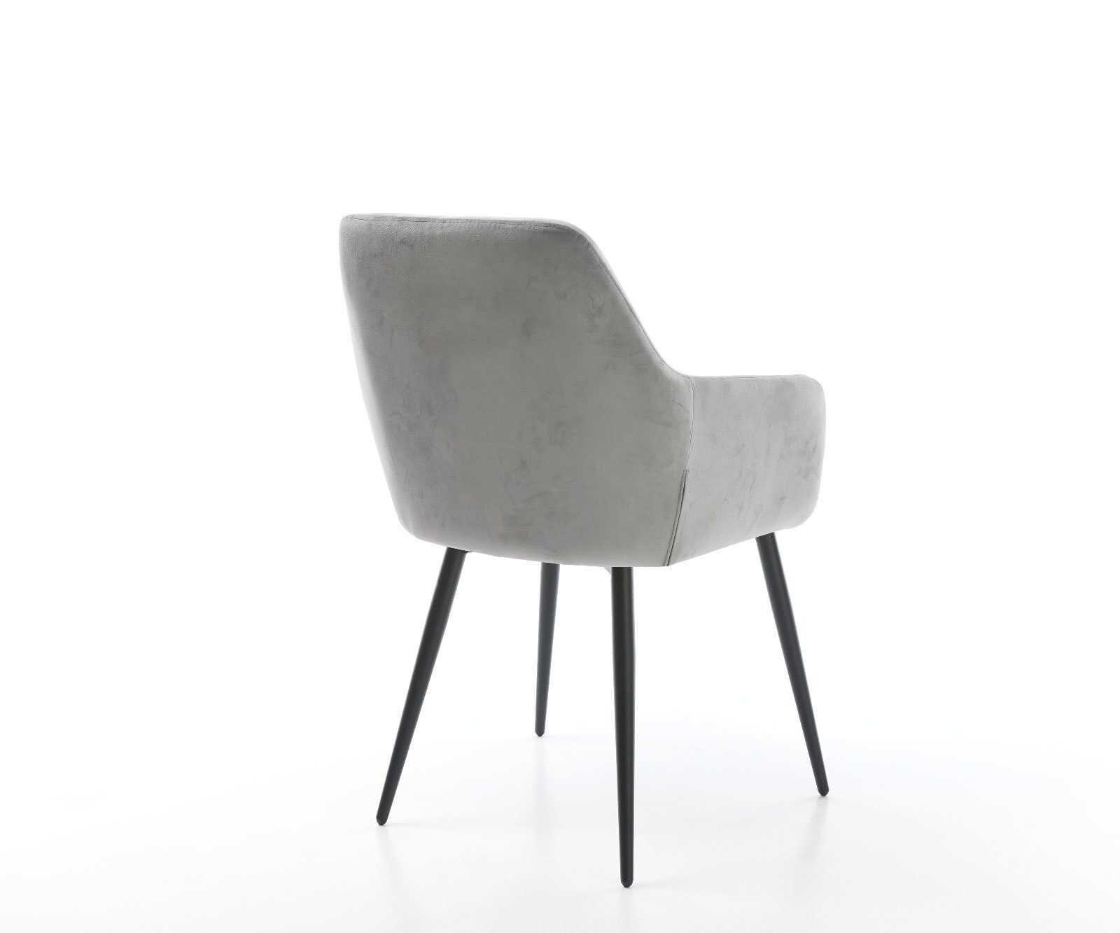 Chaise-de-salle-à-manger Pejo-Flex velours gris 4 pieds coniques noir ressorts ensachés 5