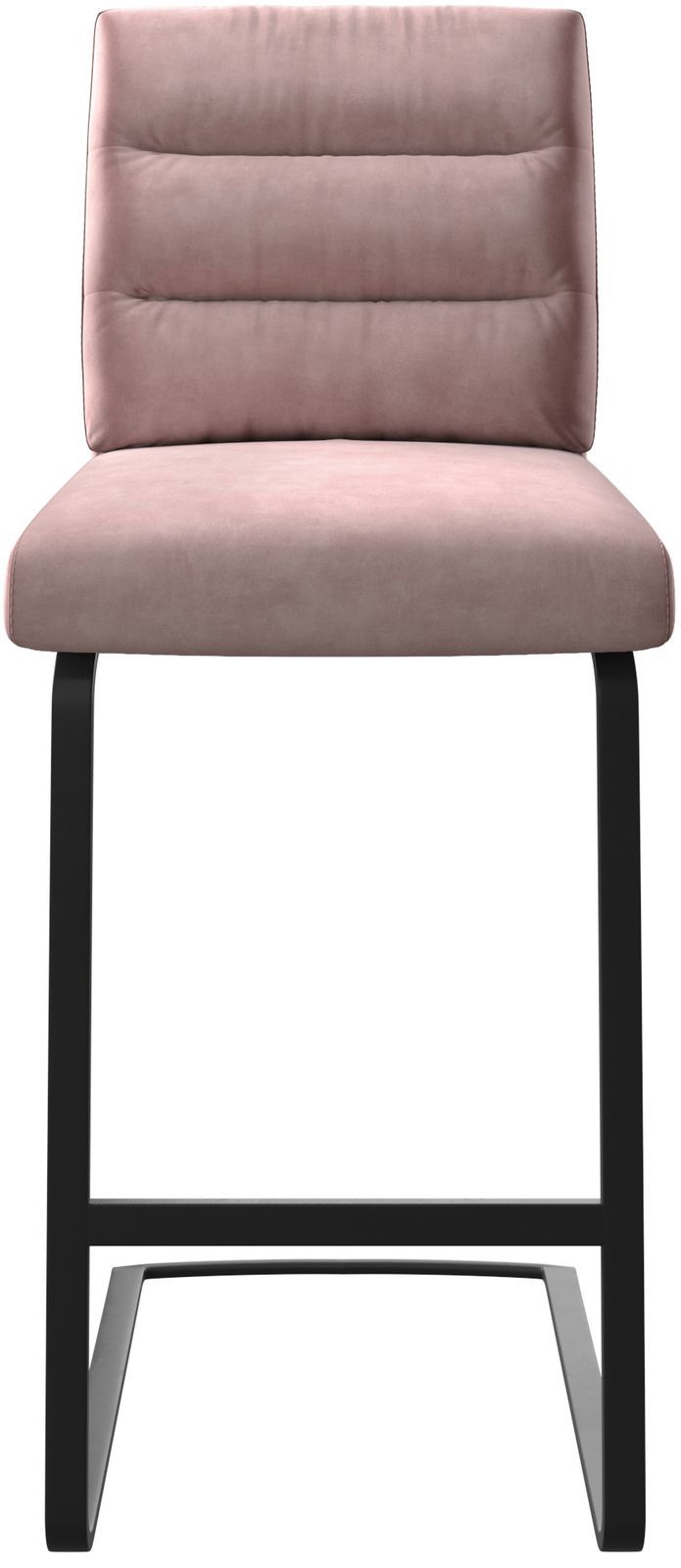 Barstuhl Pela-Flex Samt Rosé Freischwinger flach Metall 3
