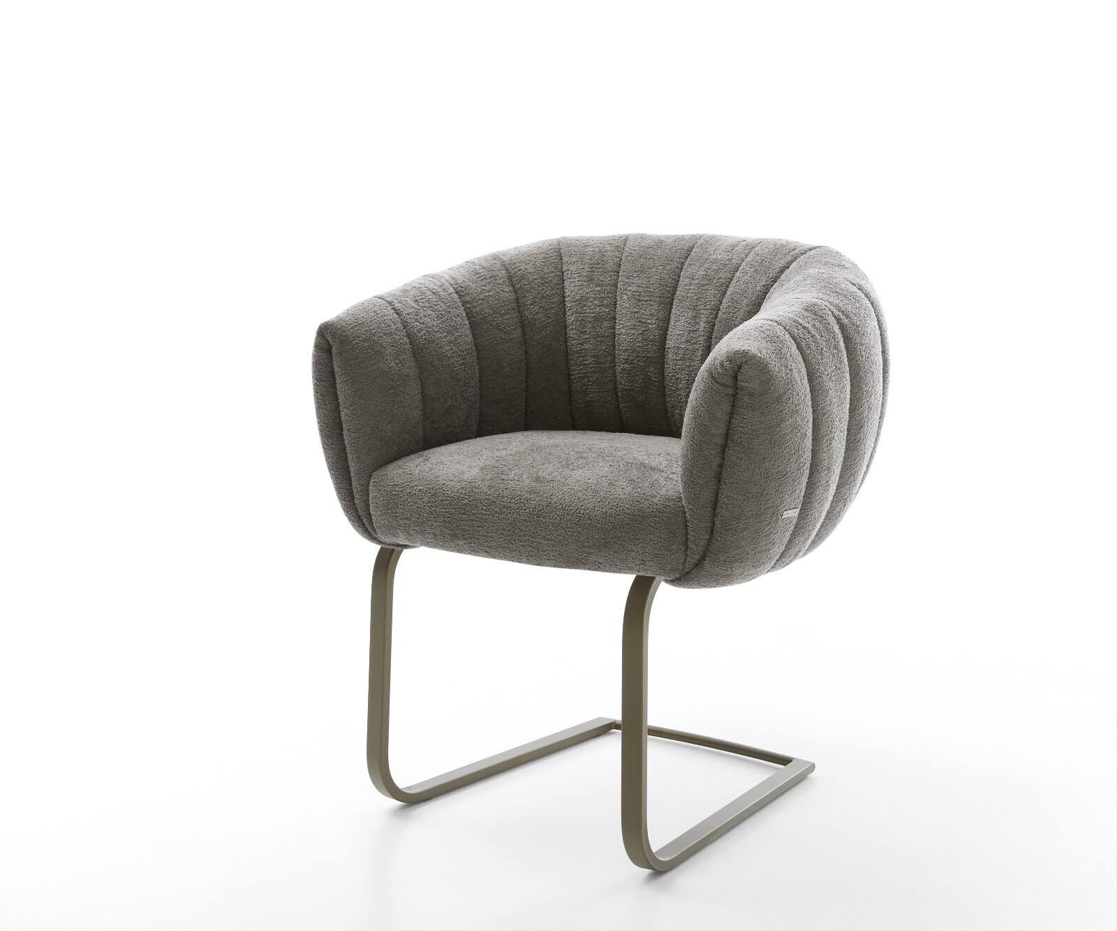 Freischwinger Jada-Flex Bouclé Soft Schlamm Freischwinger flach Effektfinish Titan Taschenfederkern