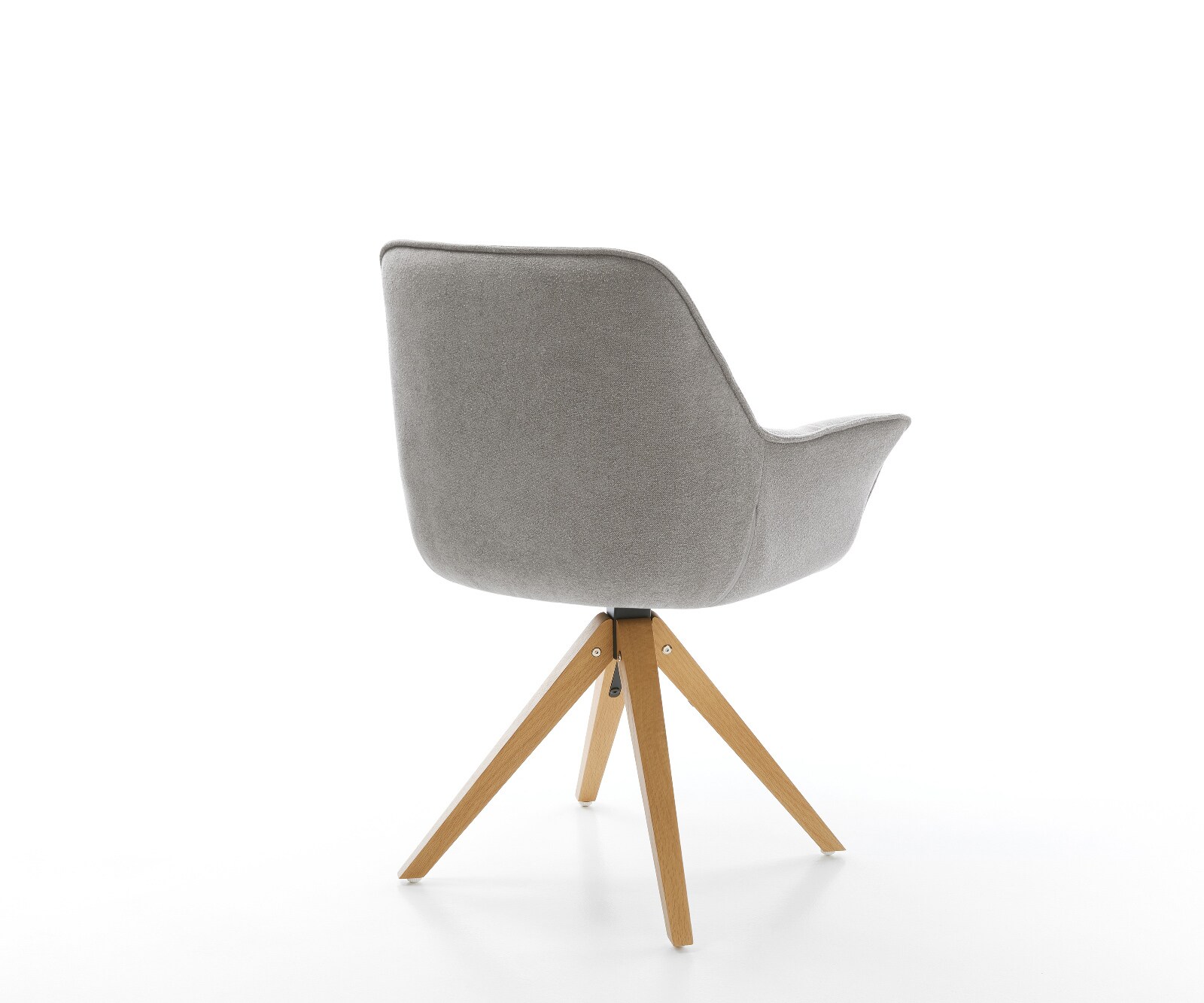 Drehstuhl Kaira-Flex Strukturstoff Soft Grau Holzgestell kantig Natur 180° drehbar 4
