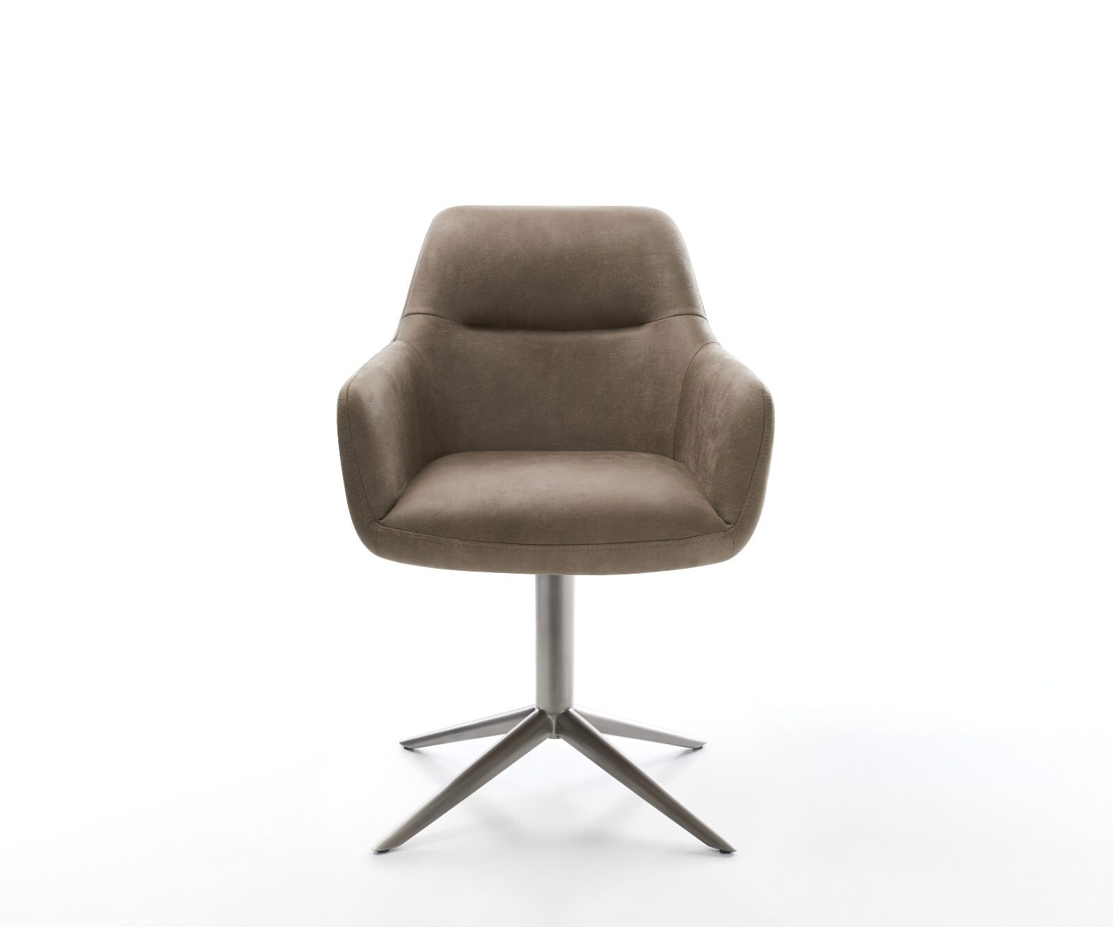 Drehstuhl Pejo-Flex Mikrofaser Taupe Vintage Fußkreuz Graphit 360° drehbar Wippfunktion Taschenfederkern 2