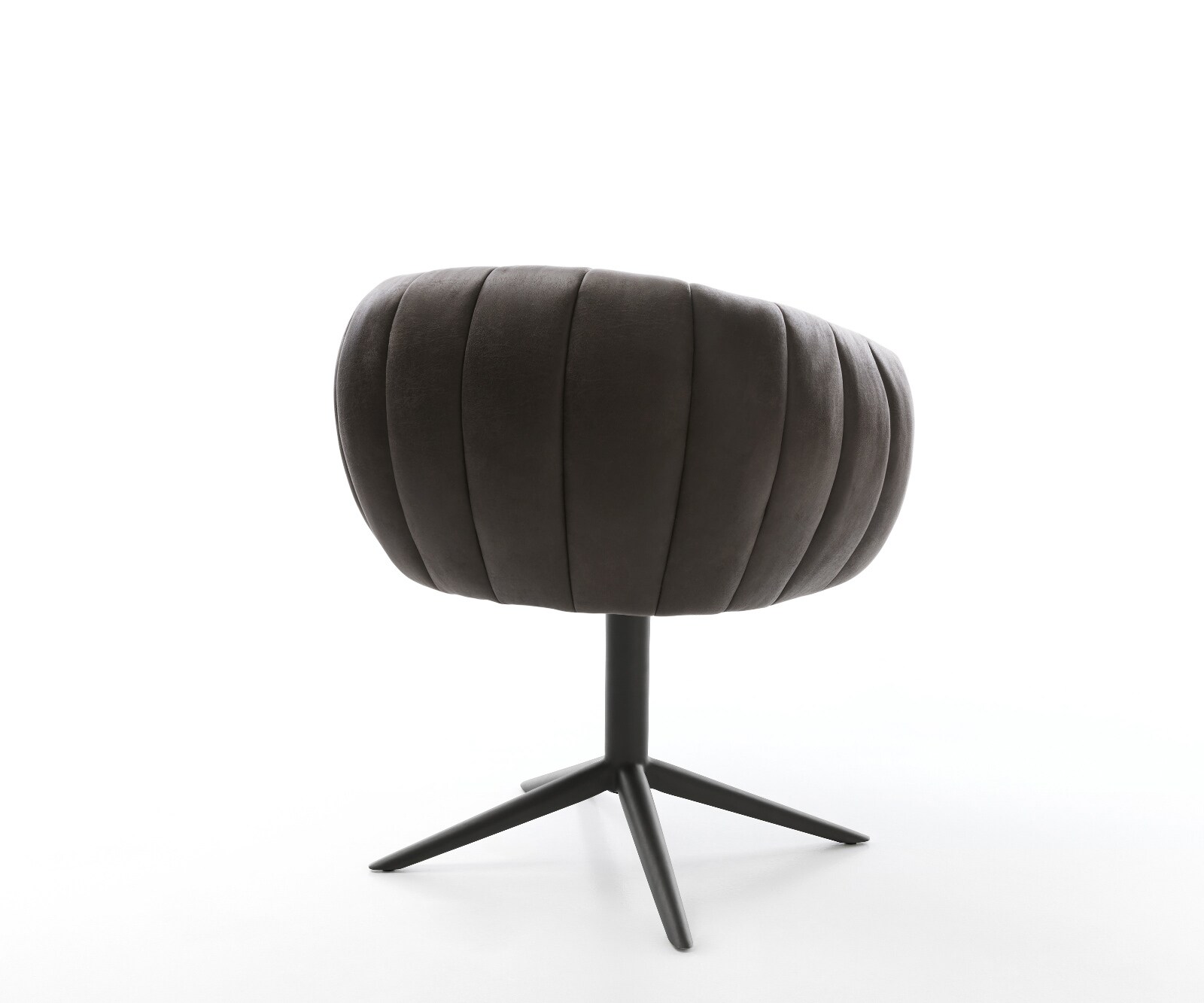 Drehstuhl Jada-Flex Mikrofaser Anthrazit Vintage Fußkreuz Schwarz 360° drehbar Wippfunktion Taschenfederkern 4