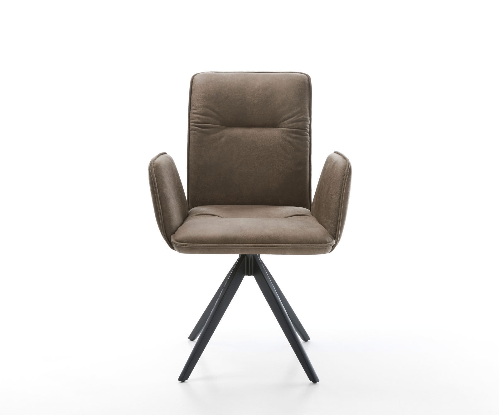 Esszimmerstuhl Vinja-Flex Mikrofaser Taupe Vintage Kreuzgestell kantig Schwarz 1 Esszimmerstuhl Vinja-Flex Mikrofaser Taupe Vintage Kreuzgestell kantig Schwarz 1