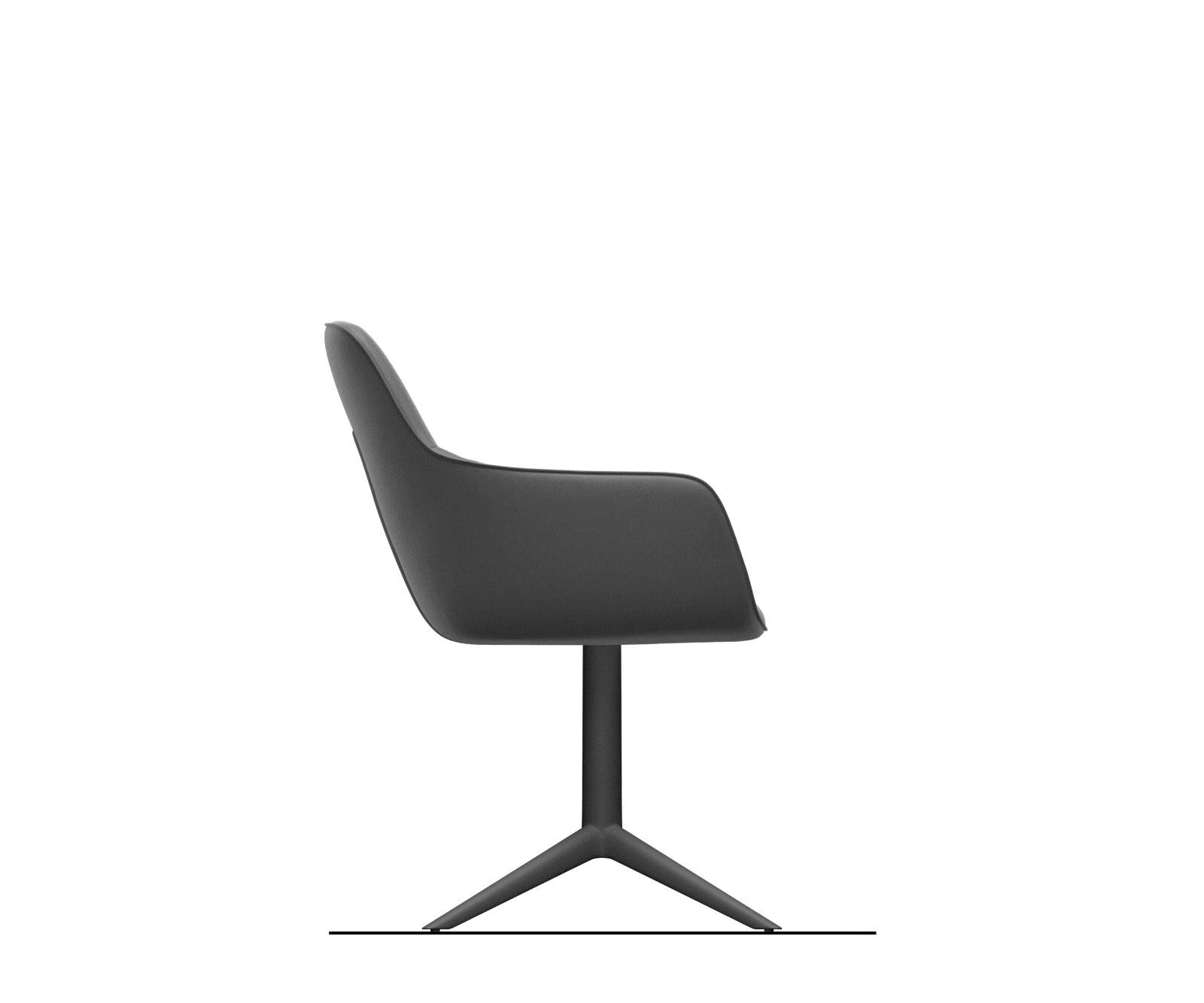 Chaise-pivotante Pejo-Flex chenille rouille pied de chaise 4 branches aspect titane pivotement sur 360° fonction bascule ressorts ensachés 8