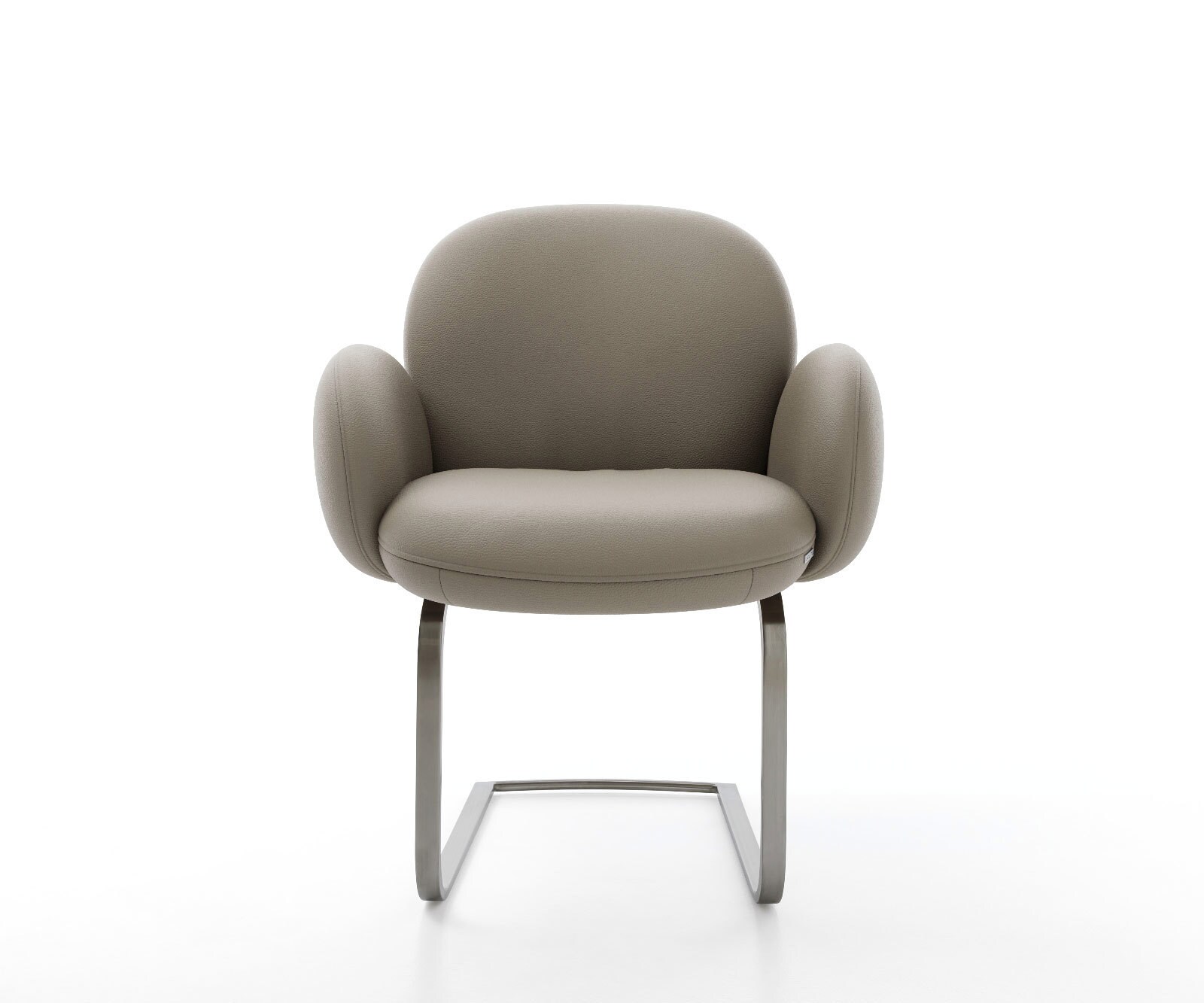 Cantilever Nube-Flex mit Armlehnen cuir de vache couleur boue pied cantilever plat grafiete ressorts ensachés 2