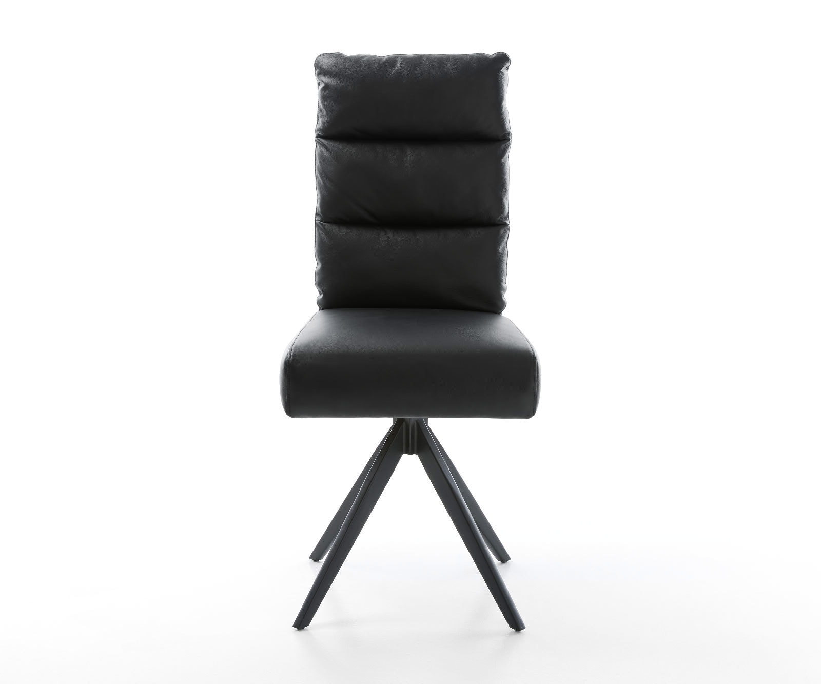 Esszimmerstuhl Pela-Flex Echt-Leder Schwarz Kreuzgestell kantig Schwarz Taschenfederkern 1 Esszimmerstuhl Pela-Flex Echt-Leder Schwarz Kreuzgestell kantig Schwarz Taschenfederkern 1