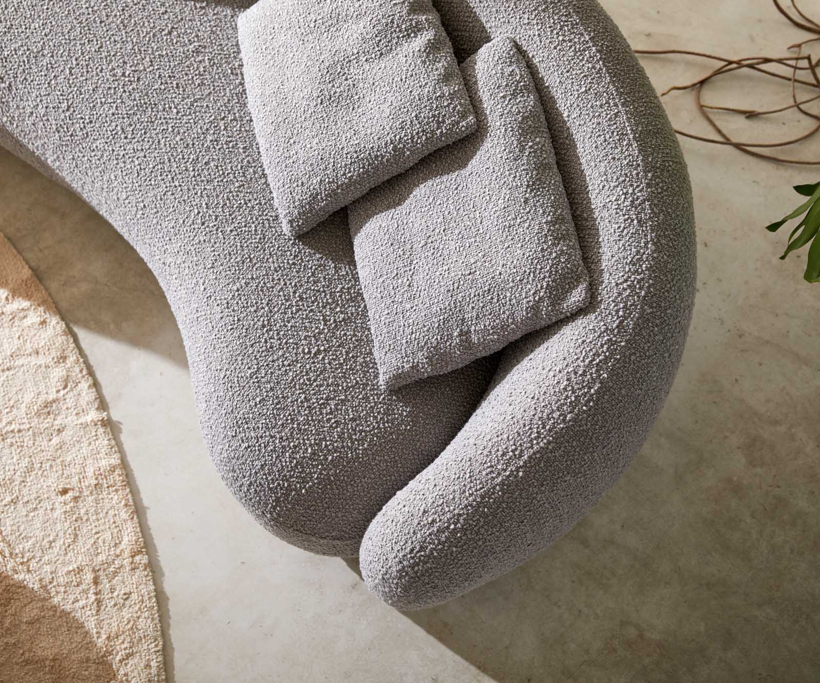 Canapé-3-places Larna 260x120 cm Bouclé gris argenté 6