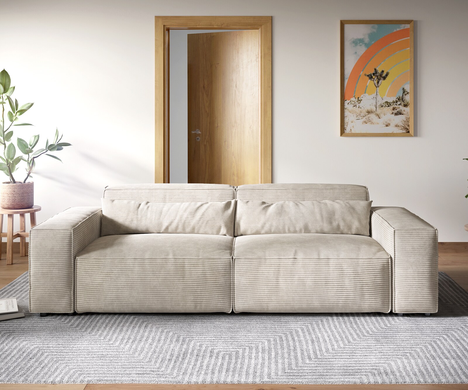 Big-Sofa Sirpio XL 270x130 cm Cord Beige 1