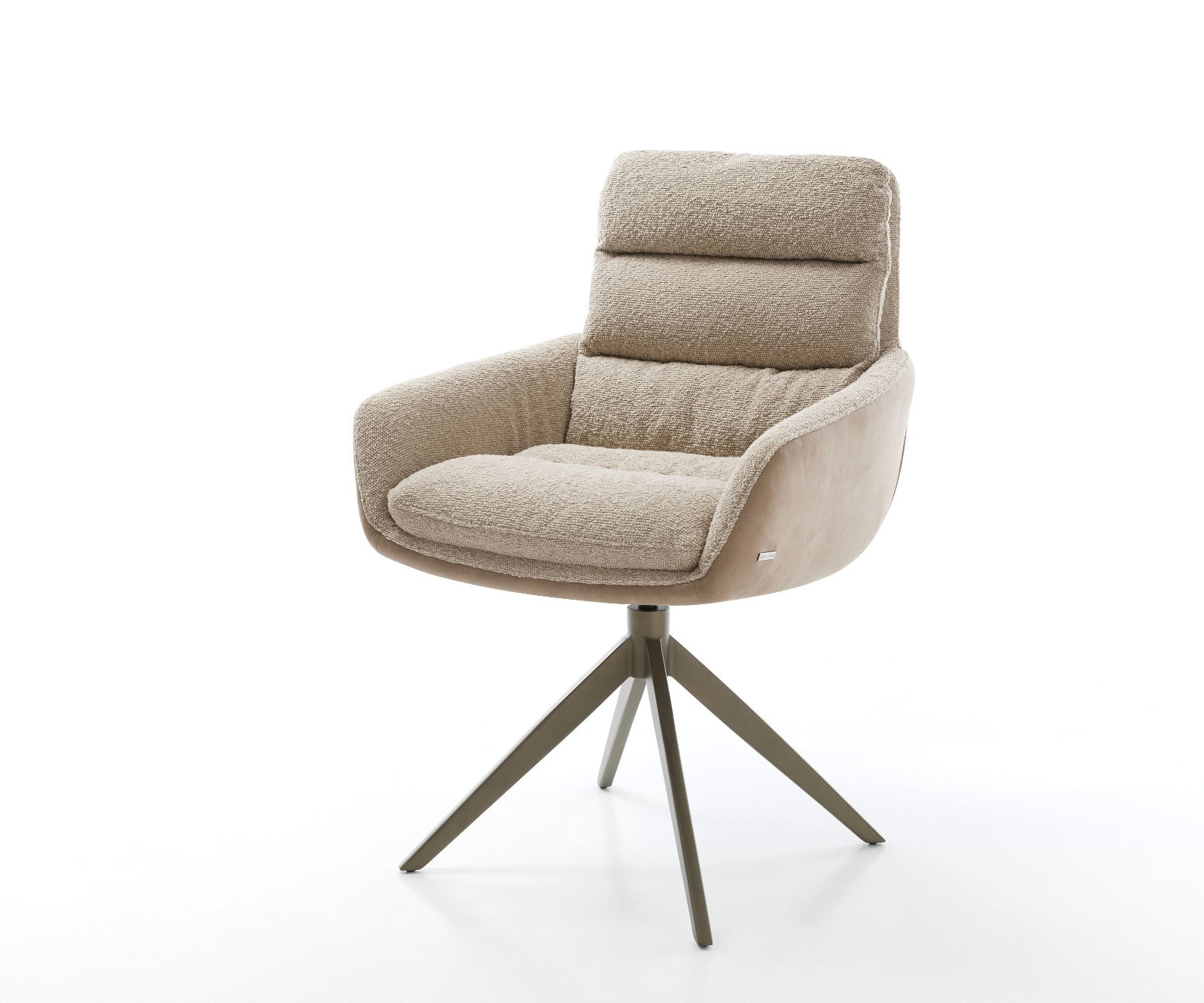 Drehstuhl Abelia-Flex mit Armlehnen Materialmix Schlamm Kreuzgestell breit Effektfinish Titan 360° drehbar Wippfunktion Drehstuhl Abelia-Flex mit Armlehnen Materialmix Schlamm Kreuzgestell breit Effektfinish Titan 360° drehbar Wippfunktion