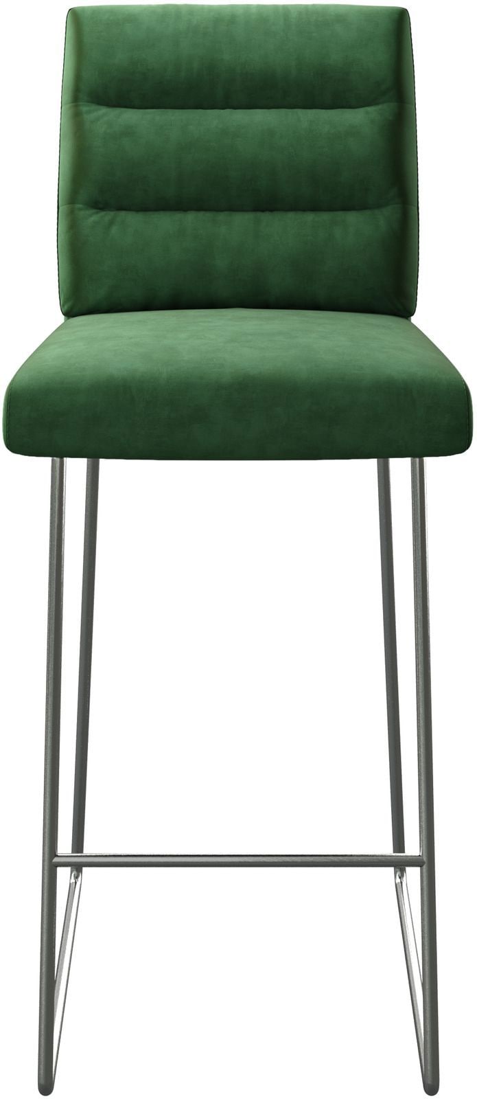 Barstuhl Pela-Flex Samt Grün Kufengestell Edelstahl 3 Barstuhl Pela-Flex Samt Grün Kufengestell Edelstahl 3
