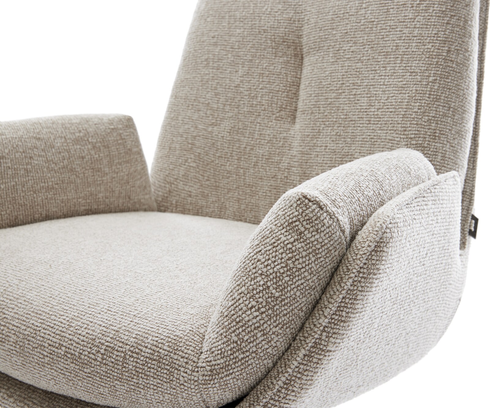 Drehstuhl Clea-Flex Webstoff Soft Beige Kreuzgestell breit Schwarz 360° drehbar Wippfunktion 4