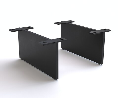 Pied-aspect-flottant métal noir 15 cm pour meubles à caisson de profondeur 35 cm (set de 2)