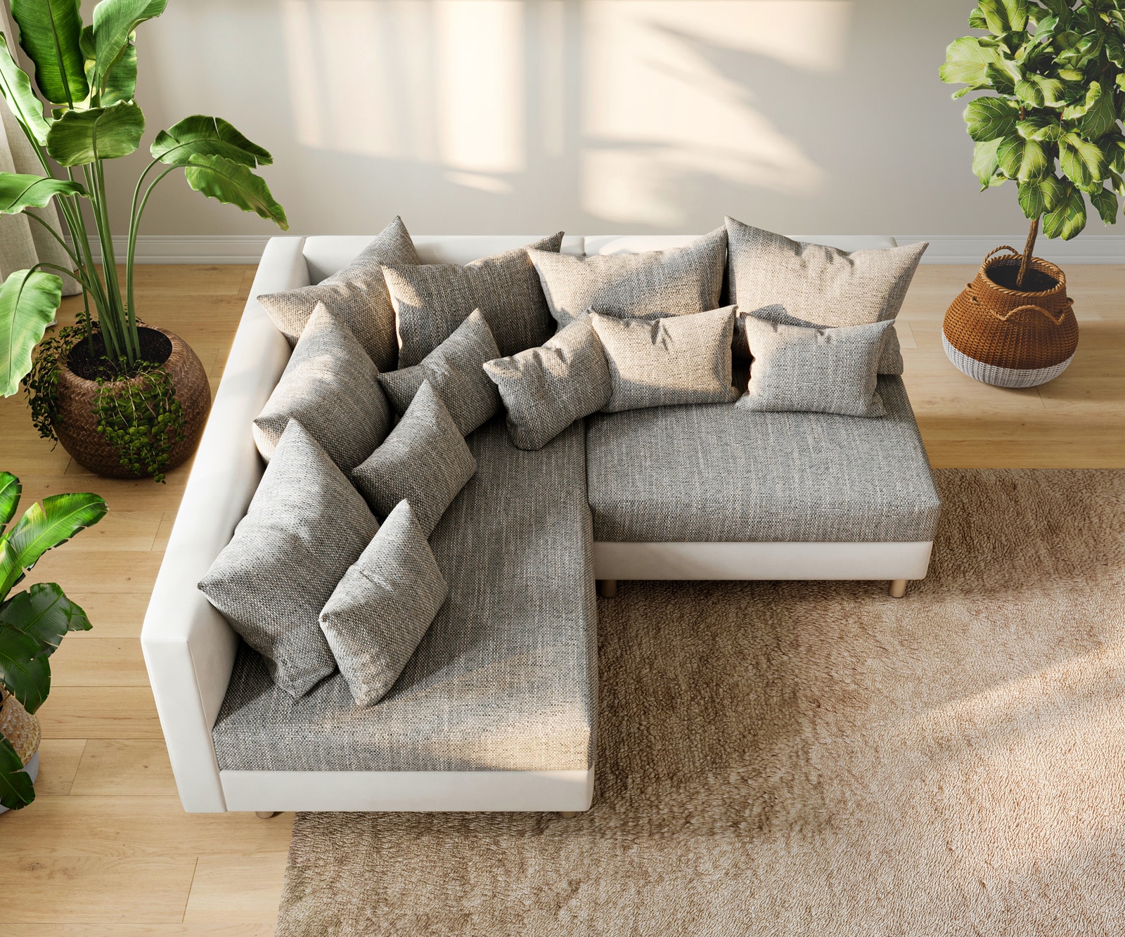 Ecksofa Clovis Weiss Hellgrau Ottomane Links Modulsofa 3 Ecksofa Clovis Weiss Hellgrau Ottomane Links Modulsofa 3