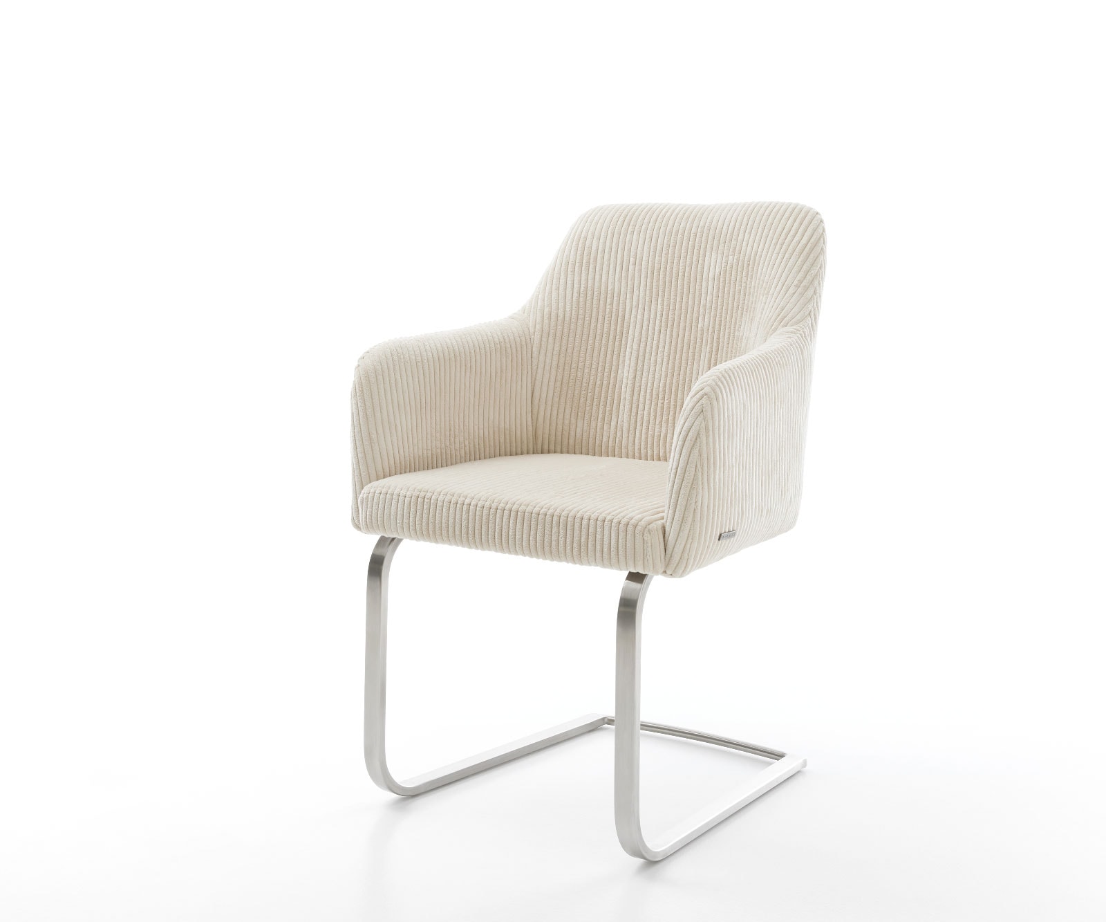 Schwingstuhl Greg-Flex Cord Beige Freischwinger flach Edelstahl