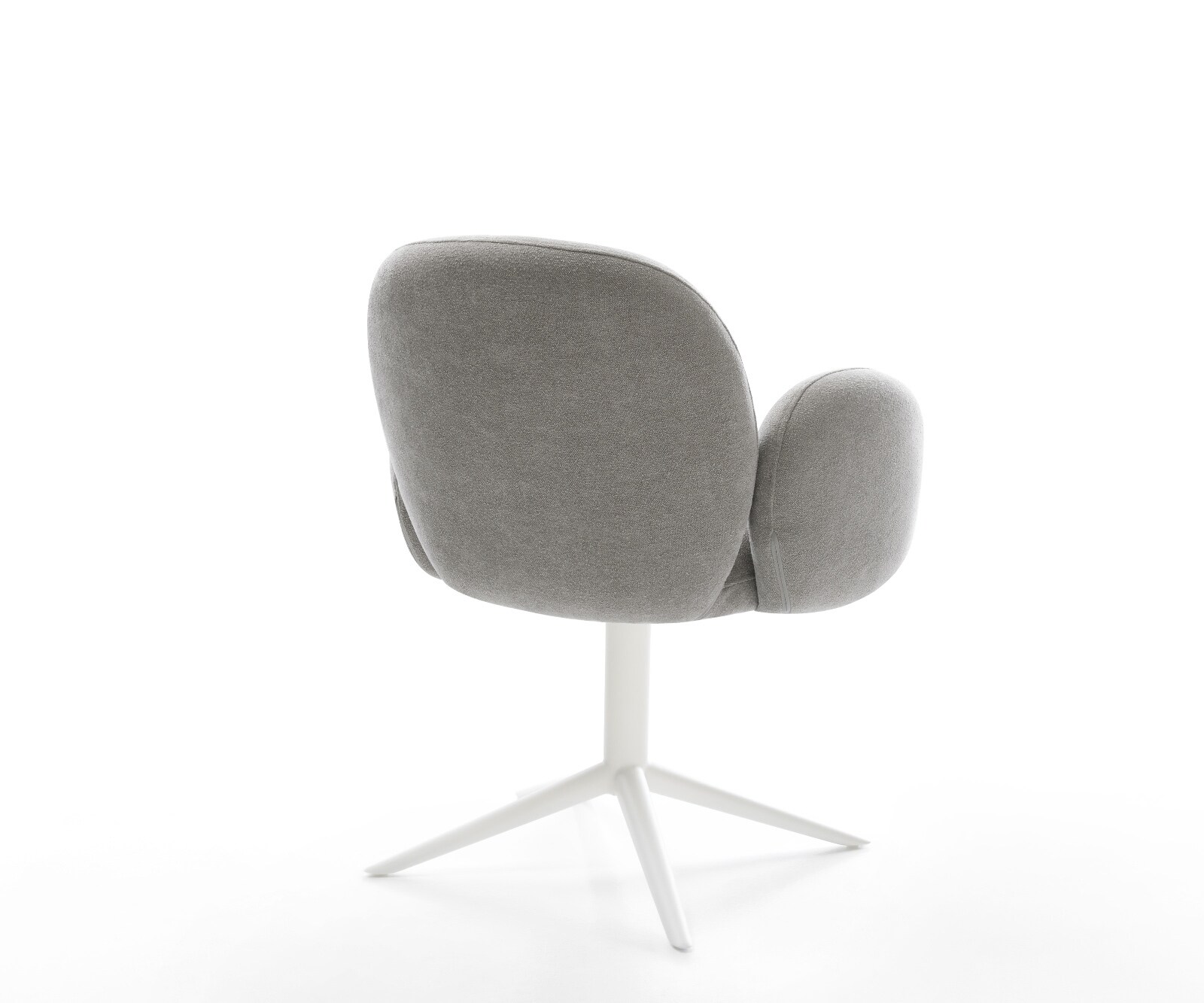Chaise-pivotante Nube-Flex avec accoudoirs tissu structuré doux gris pied de chaise 4 branches blanc pivotement sur 360° fonction bascule resorts ensachés 5