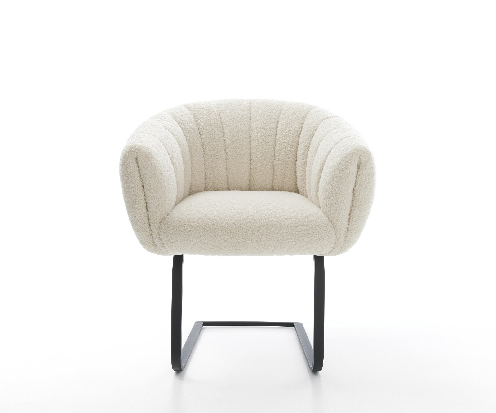 Freischwinger Jada-Flex Teddystoff Beige Freischwinger flach Schwarz Taschenfederkern 2