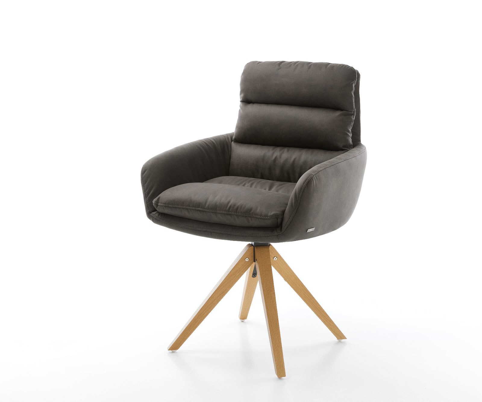 Chaise-pivotante Abelia-Flex avec accoudoirs anthracite vintage cadre en bois angulaire pivote sur 180°
