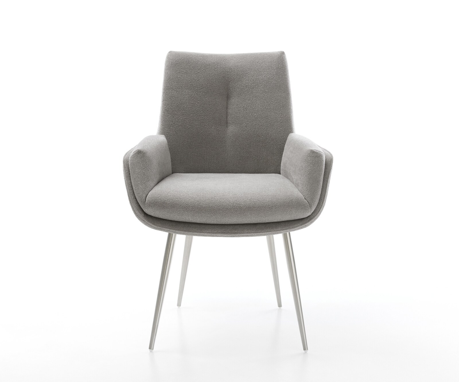 Esszimmerstuhl Clea-Flex Strukturstoff Soft Grau 4-Fuß konisch Edelstahl 2