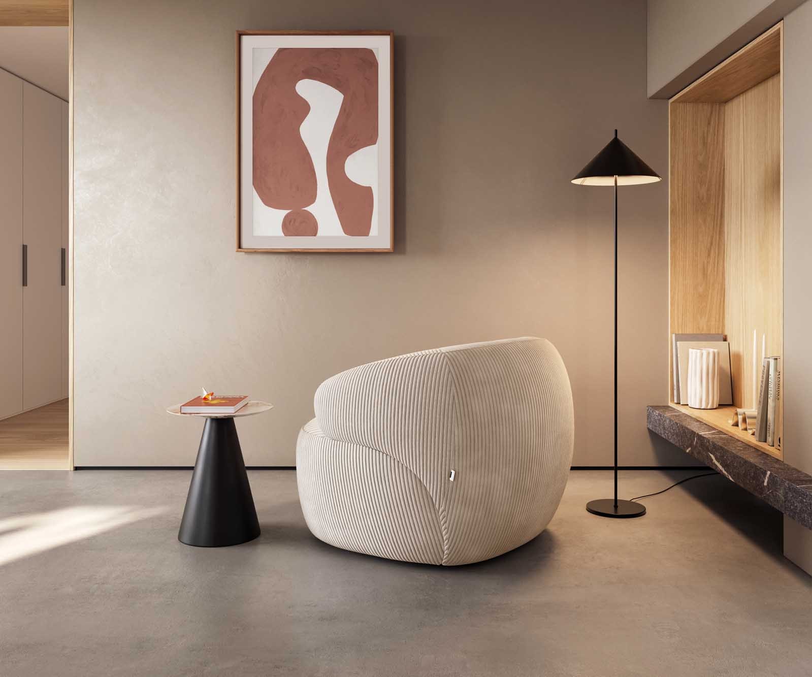 Loungesessel Nova 88x88 cm Cord Beige 4 Loungesessel Nova 88x88 cm Cord Beige 4