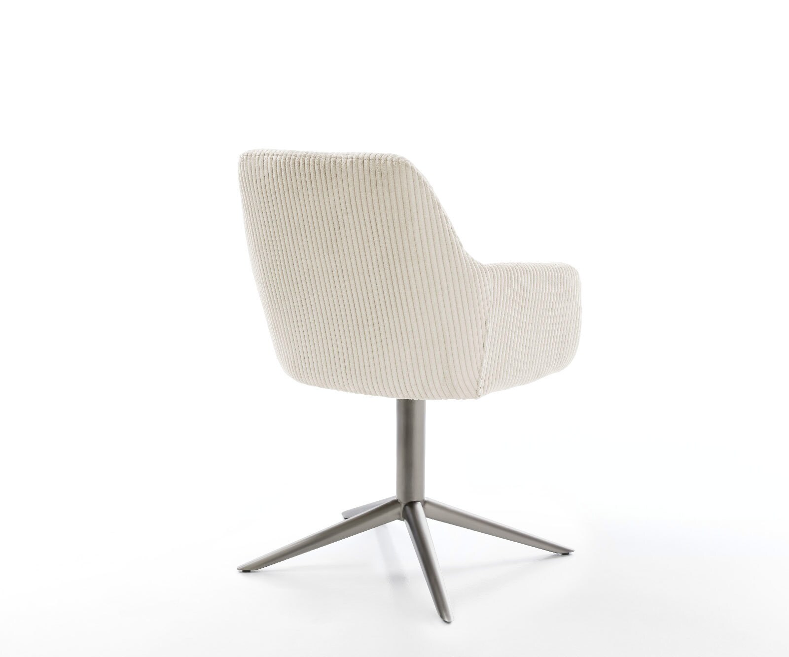Chaise-pivotante Pejo-Flex côtelé beige pied de chaise 4 branches grafiete pivotement sur 360° fonction bascule ressorts ensachés 5