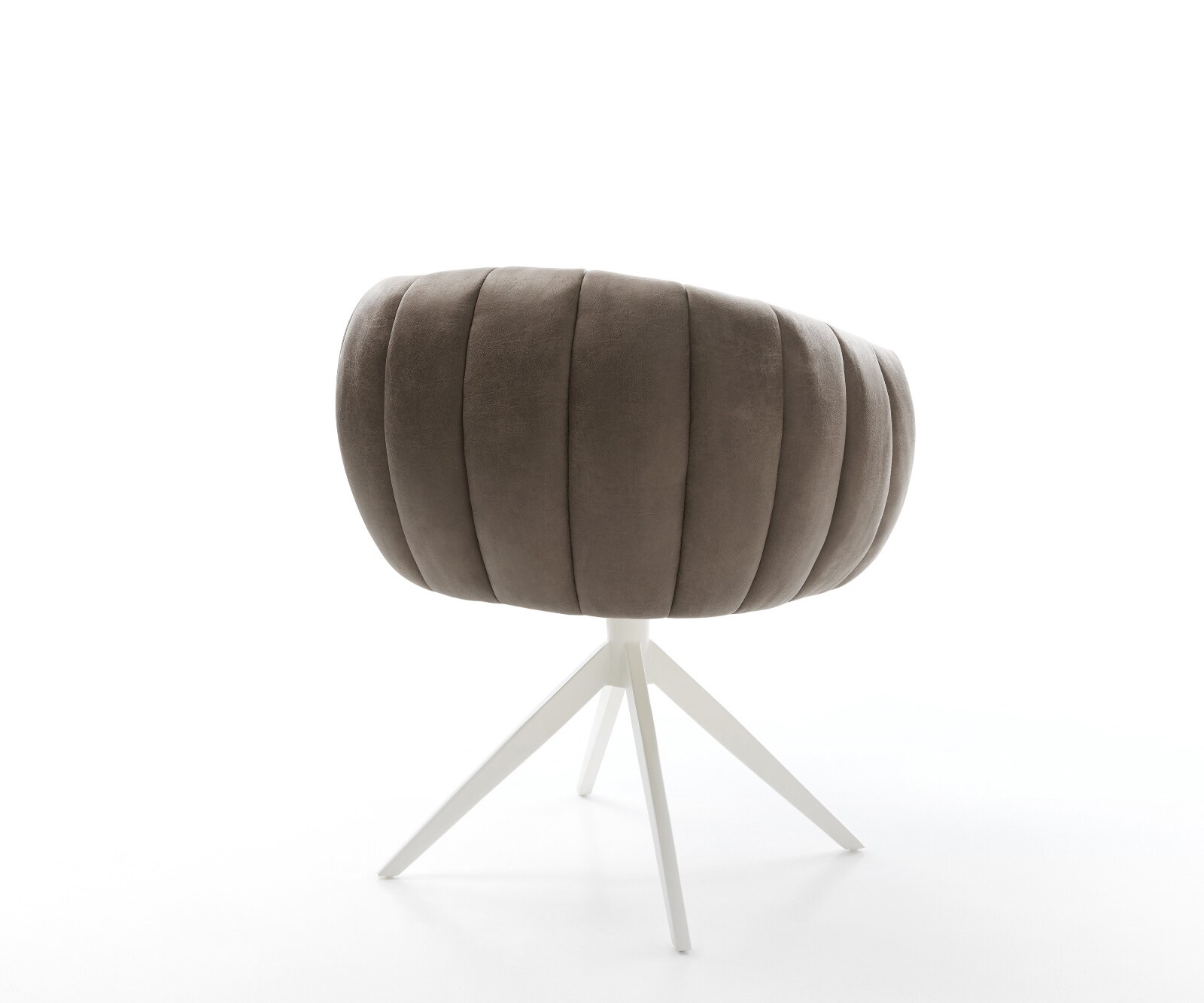 Drehstuhl Jada-Flex Mikrofaser Taupe Vintage Kreuzgestell breit Weiß 360° drehbar Wippfunktion Taschenfederkern 5