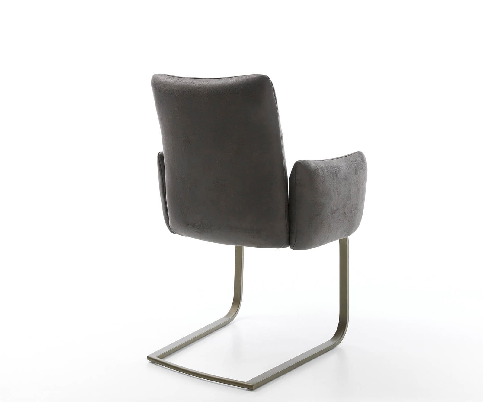 Freischwinger Jova-Flex mit Armlehnen Mikrofaser Anthrazit Vintage Freischwinger flach Effektfinish Titan Taschenfederkern 5 Freischwinger Jova-Flex mit Armlehnen Mikrofaser Anthrazit Vintage Freischwinger flach Effektfinish Titan Taschenfederkern 5