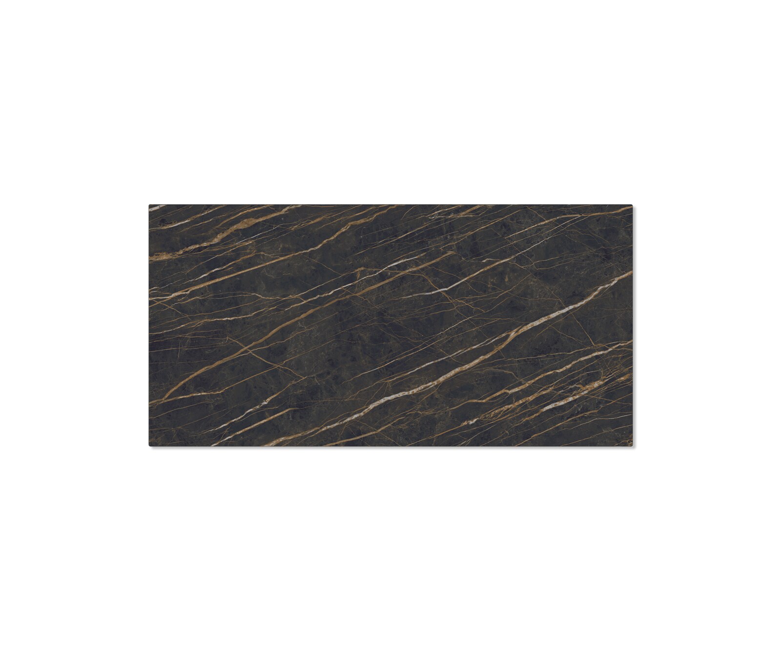 Table-à-manger Edge 200x100cm Laminam® céramique marron pieds milieu croisé argent 4