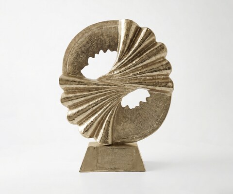 Sculpture Spira l70 x P21 x H96 cm Aluminium Champagner Faite main