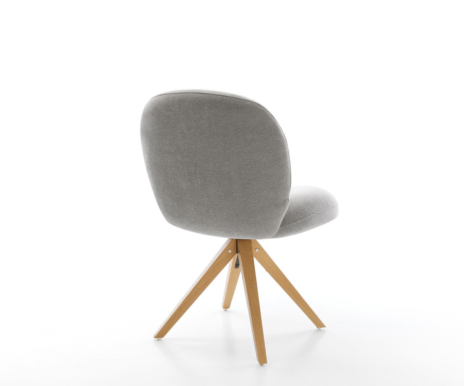 Drehstuhl Nube-Flex Strukturstoff Soft Grau Holzgestell kantig Natur 180° drehbar Taschenfederkern 4