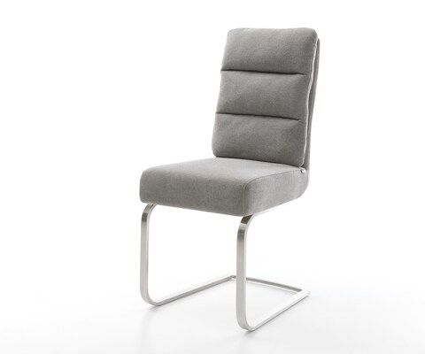 Cantilever Pela-Flex tissu structuré doux gris pied cantilever plat acier inoxydable resorts ensachés