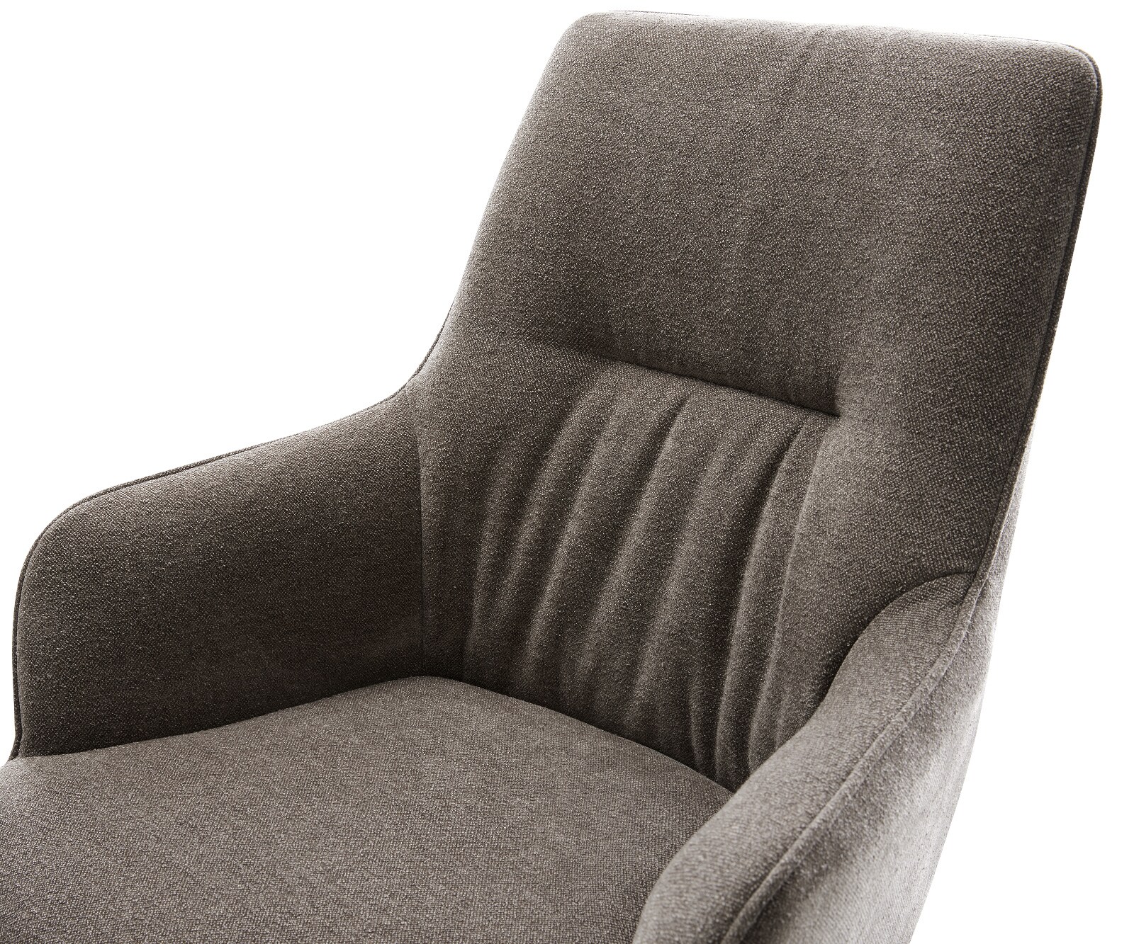 Cantilever Zelia-Flex avec accoudoirs tissu structuré doux taupe pied cantilever plat grafiete ressorts ensachés 4