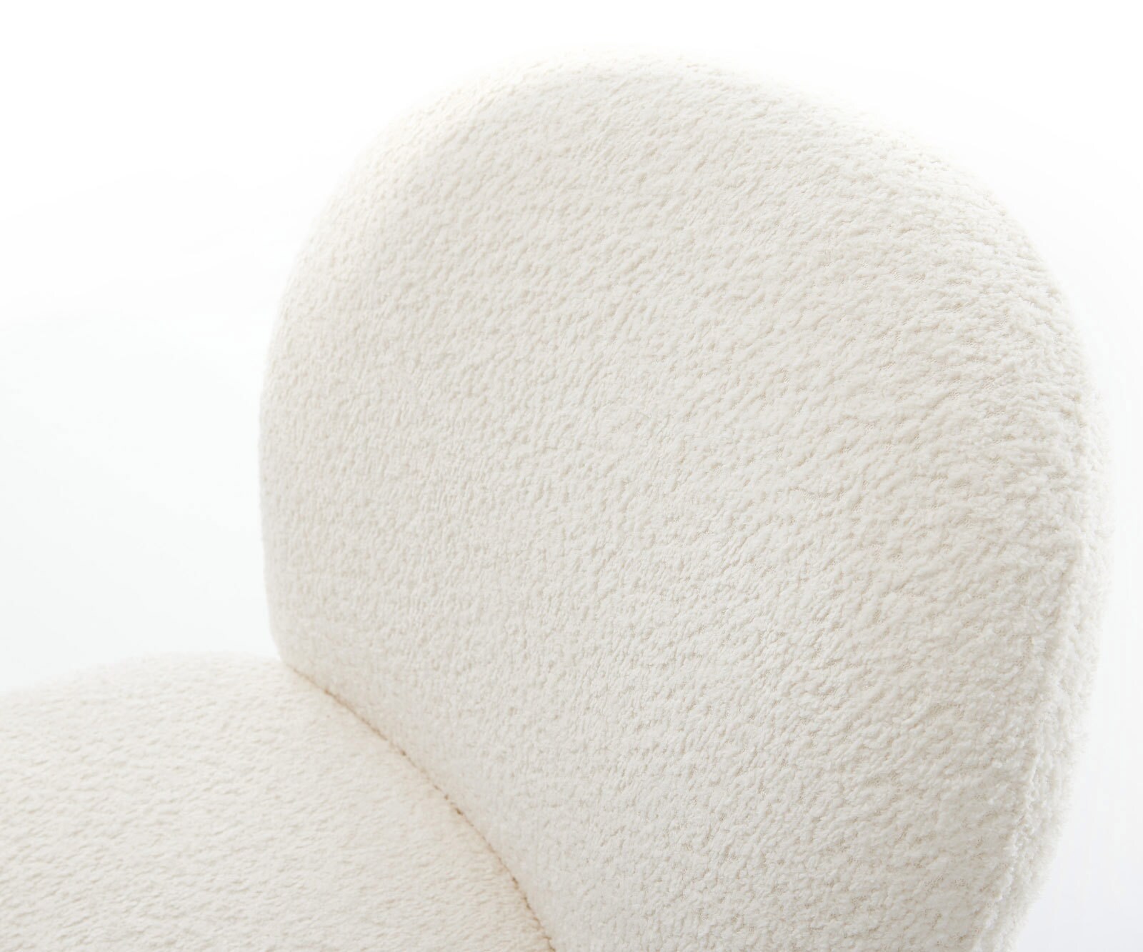 Drehstuhl Nube-Flex Bouclé Weiß Kreuzgestell breit Effektfinish Titan 360° drehbar Wippfunktion Taschenfederkern 3