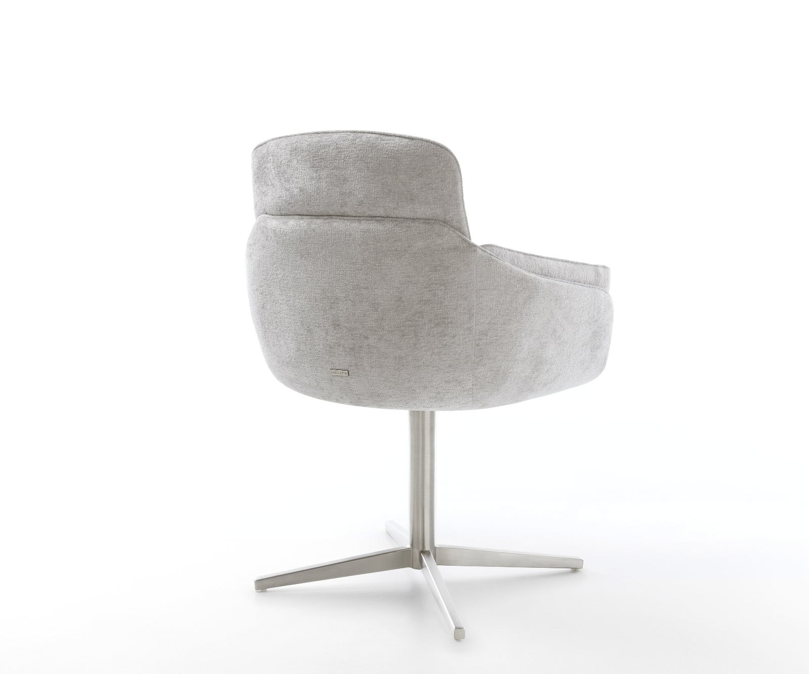 Drehstuhl Luan-Flex mit Armlehnen Chenille Silbergrau Fußkreuz Edelstahl 360° drehbar 4 Drehstuhl Luan-Flex mit Armlehnen Chenille Silbergrau Fußkreuz Edelstahl 360° drehbar 4