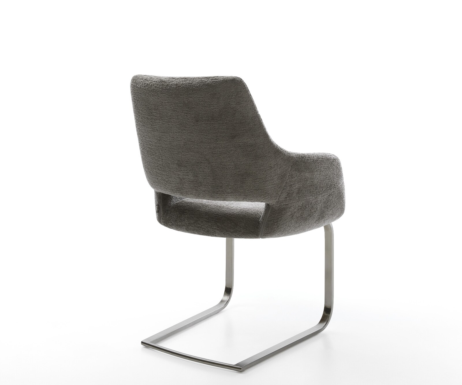 Freischwinger Yago-Flex mit Armlehnen Bouclé Soft Schlamm Freischwinger flach Graphit Taschenfederkern 4