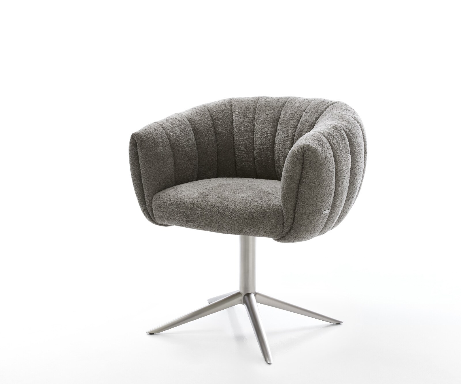 Drehstuhl Jada-Flex Bouclé Soft Schlamm Fußkreuz Edelstahl 360° drehbar Wippfunktion Taschenfederkern 1